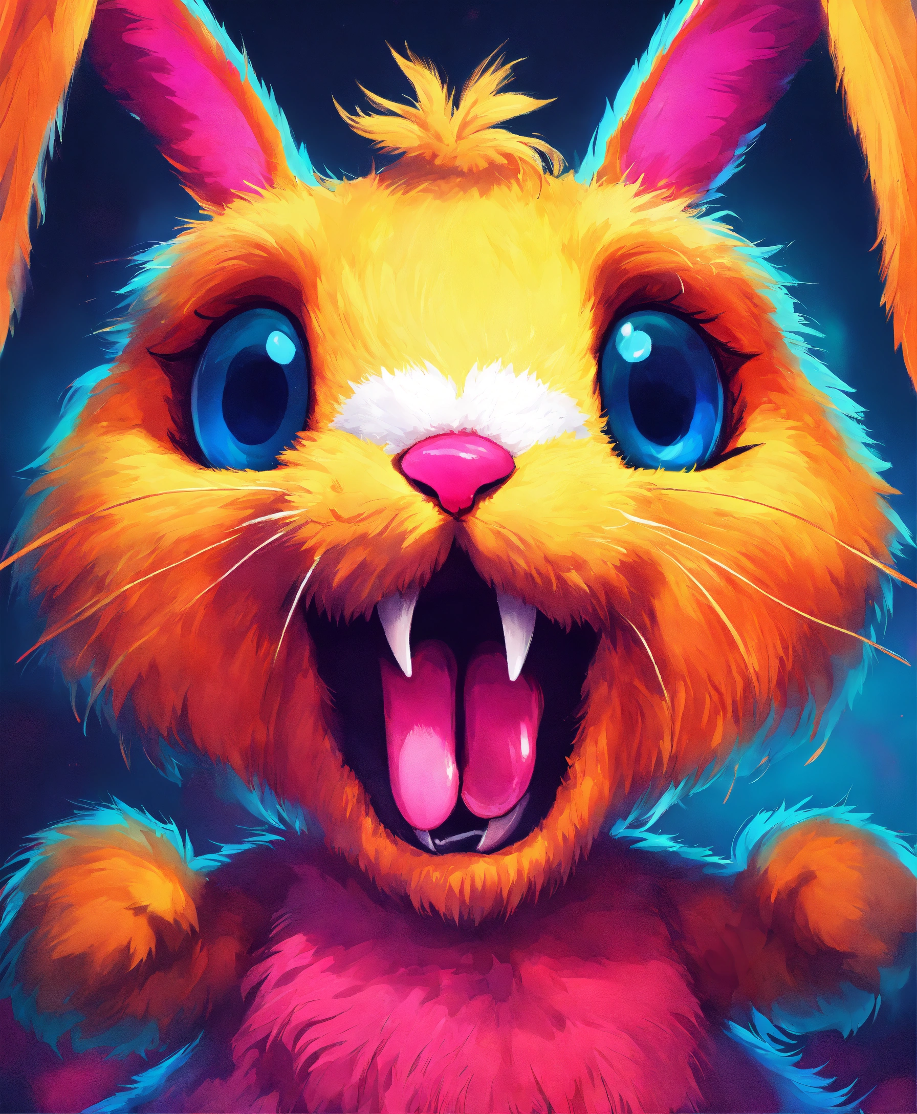 Lexica - A crazy bad cute bunny face with buck teeth and an eyepatch ...