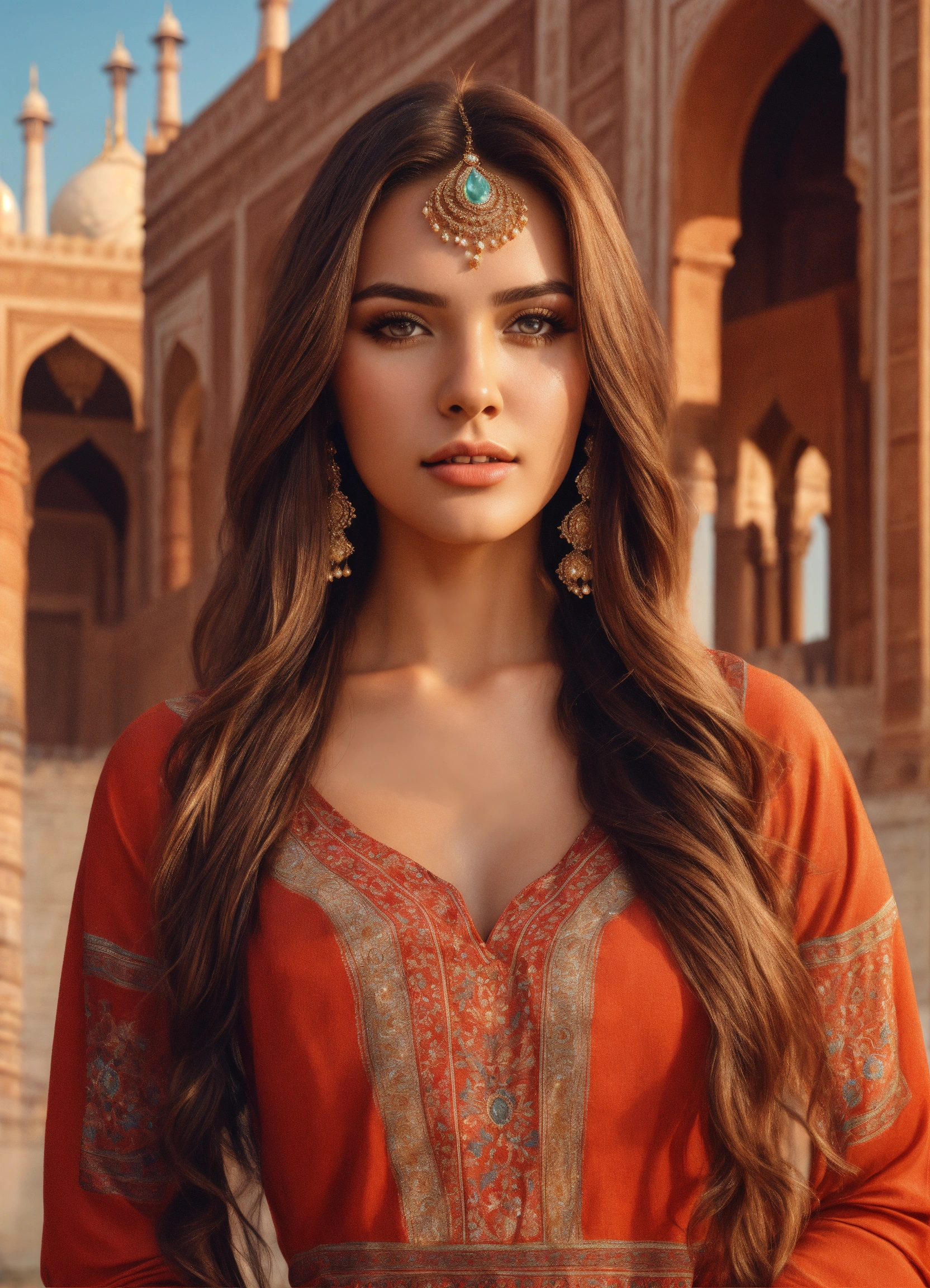 Lexica - A woman with long brunette hair, detailed beauty portrait, 8k ...