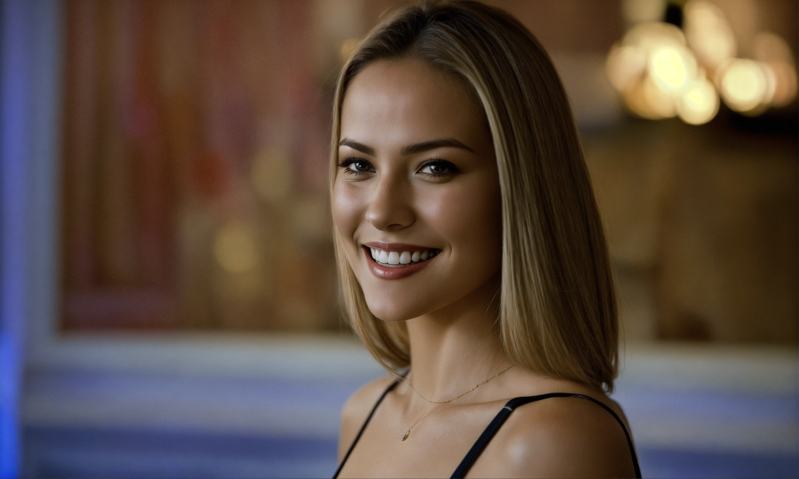 Lexica - Pretty face of a unique woman, smiling, portrait photo, medium ...