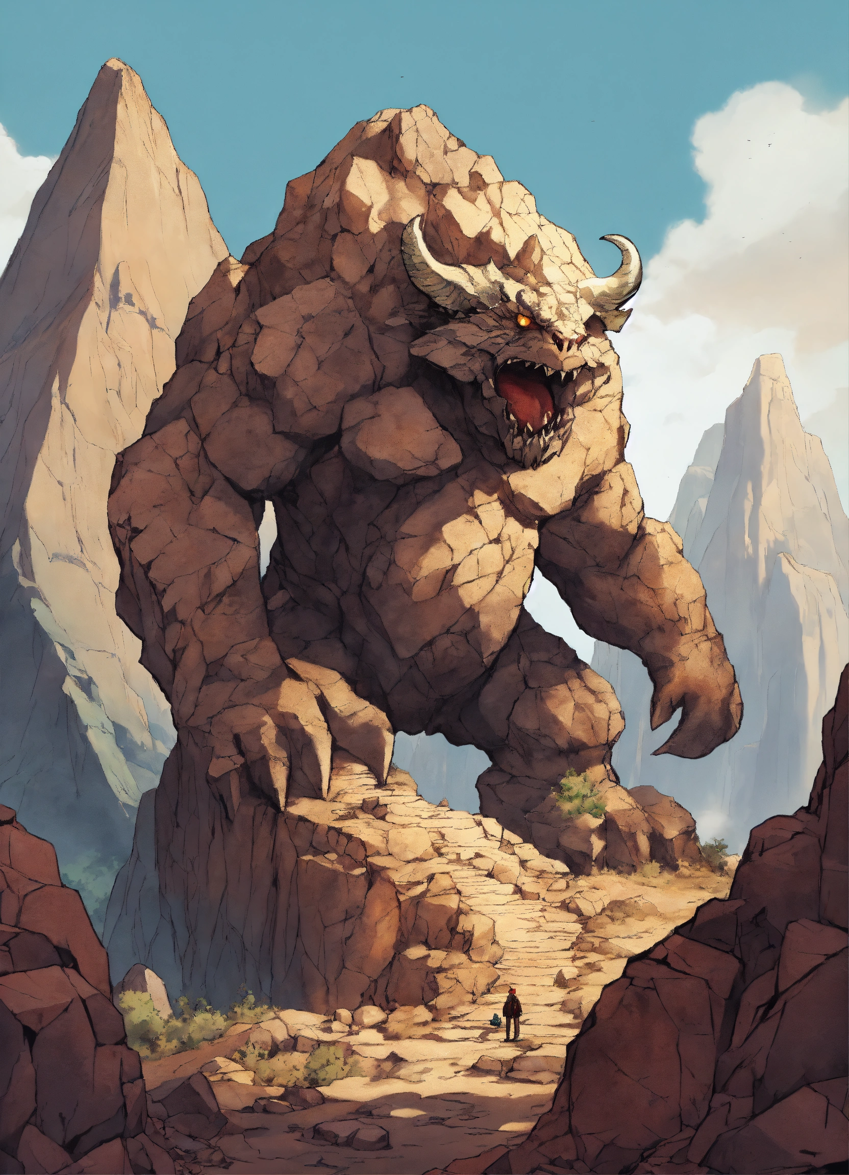 Lexica - A fantasy monster that is a guardian of the mountains, large ...
