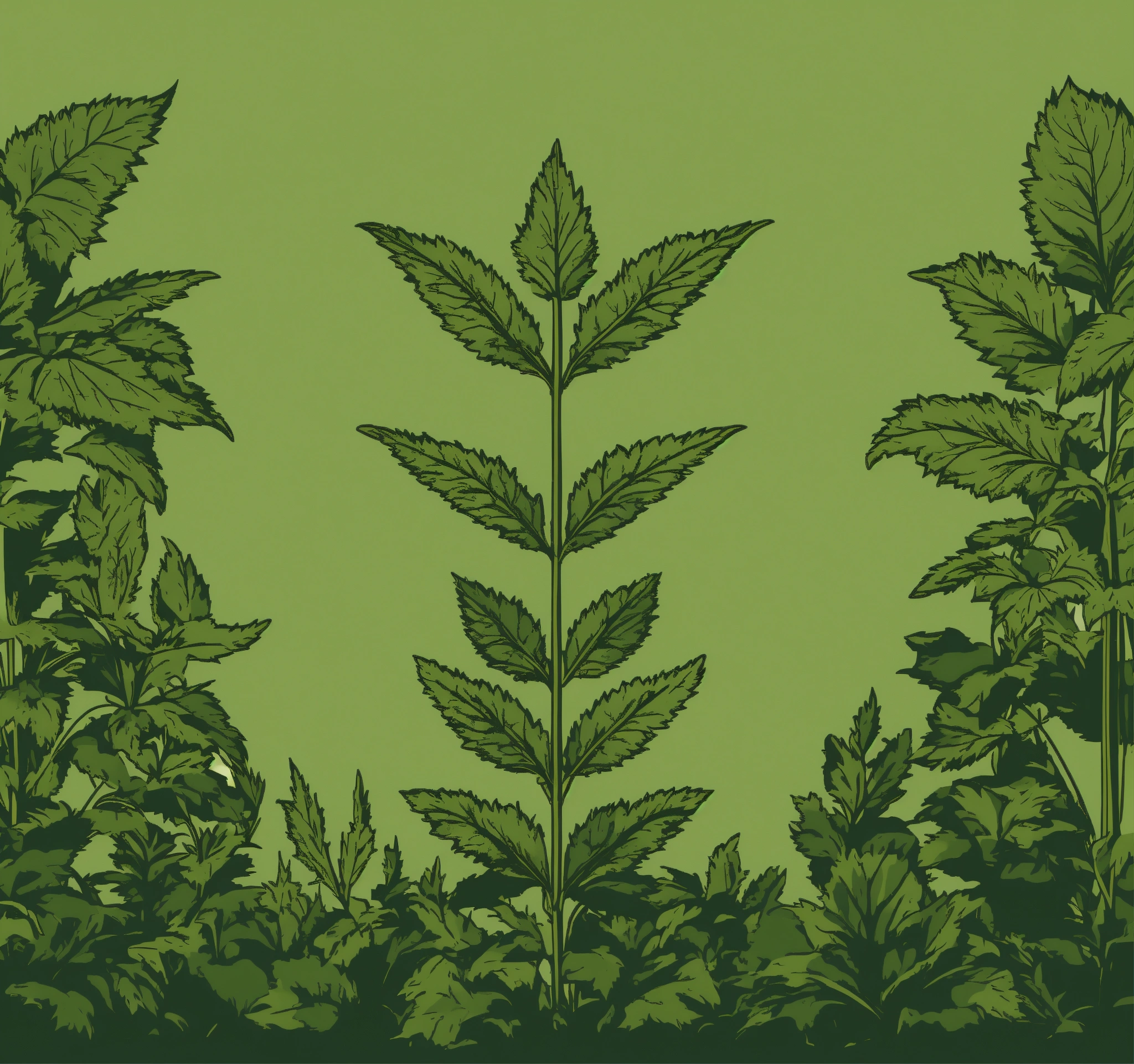 Lexica - Simple narrow nettle plant in the middle vector icon