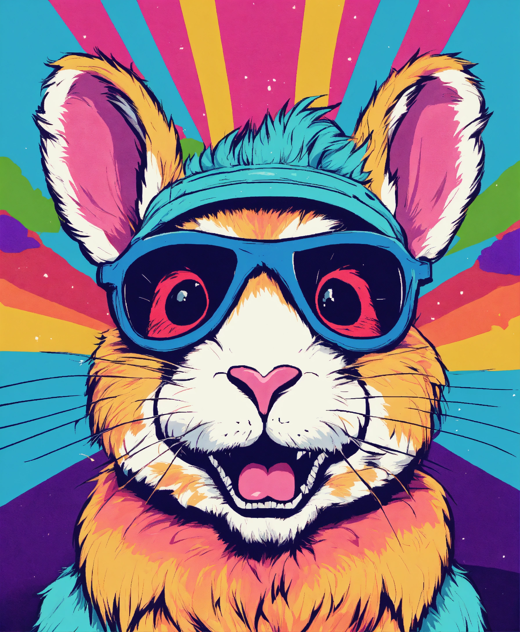 Lexica - A crazy bad cute bunny face with buck teeth and an eyepatch ...