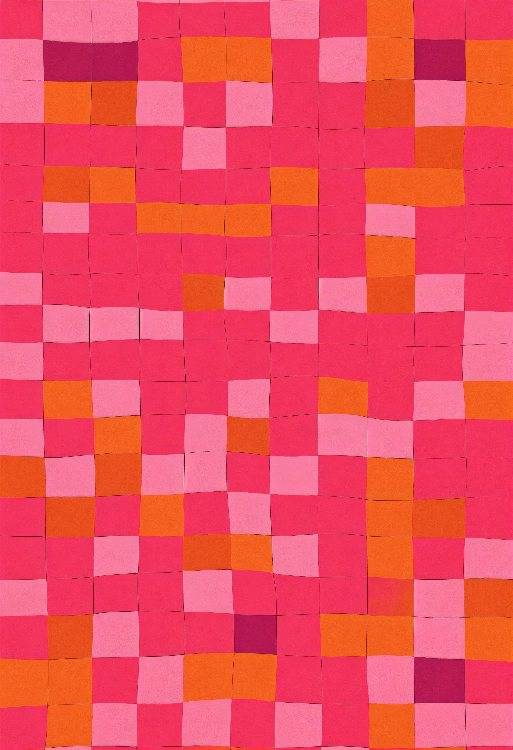Lexica - Pink and orange large checkerboard geometric pattern, wavy ...