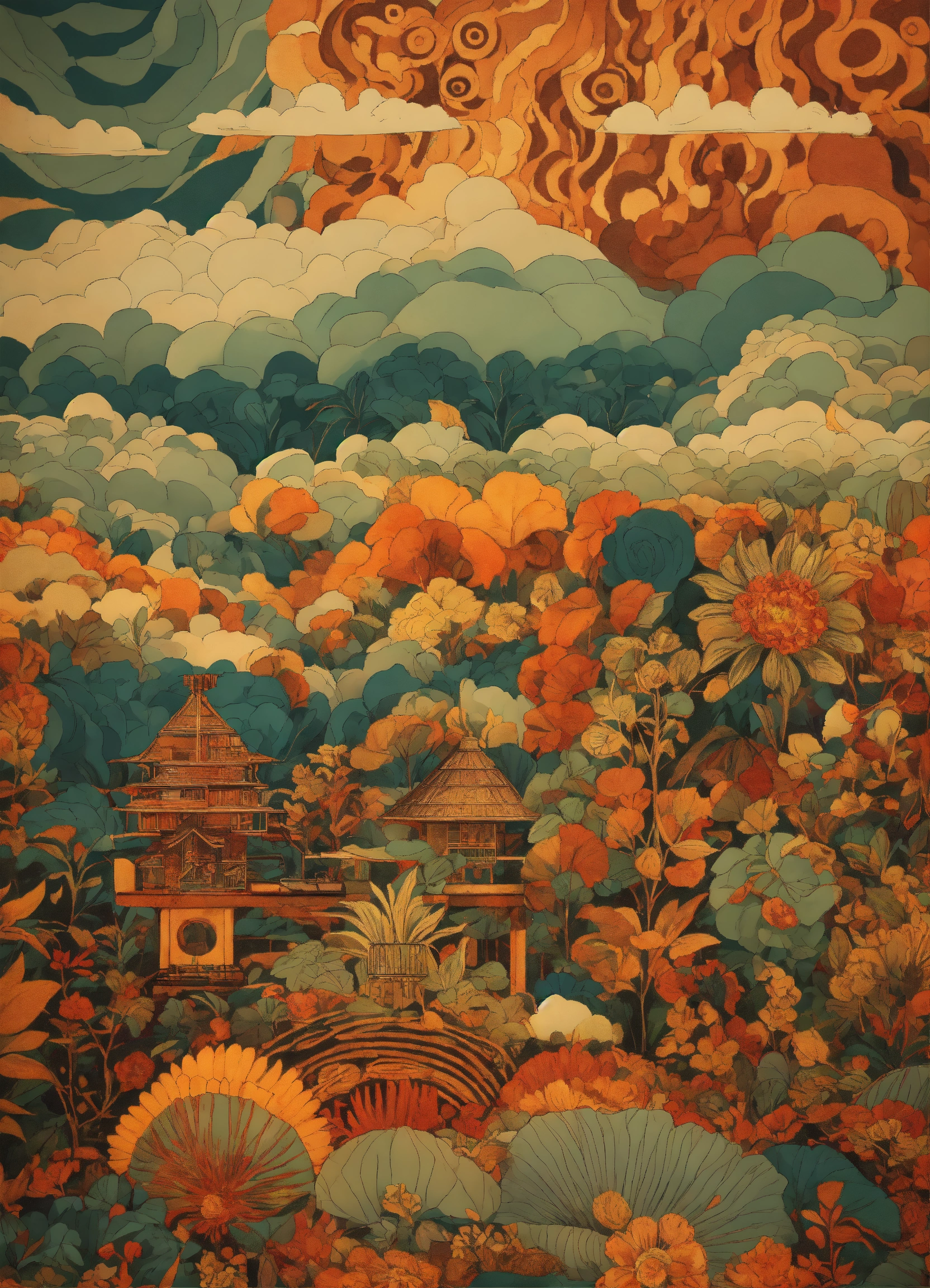 Lexica - Surreal pattern of Indonesian art folk, sundanese industrial ...