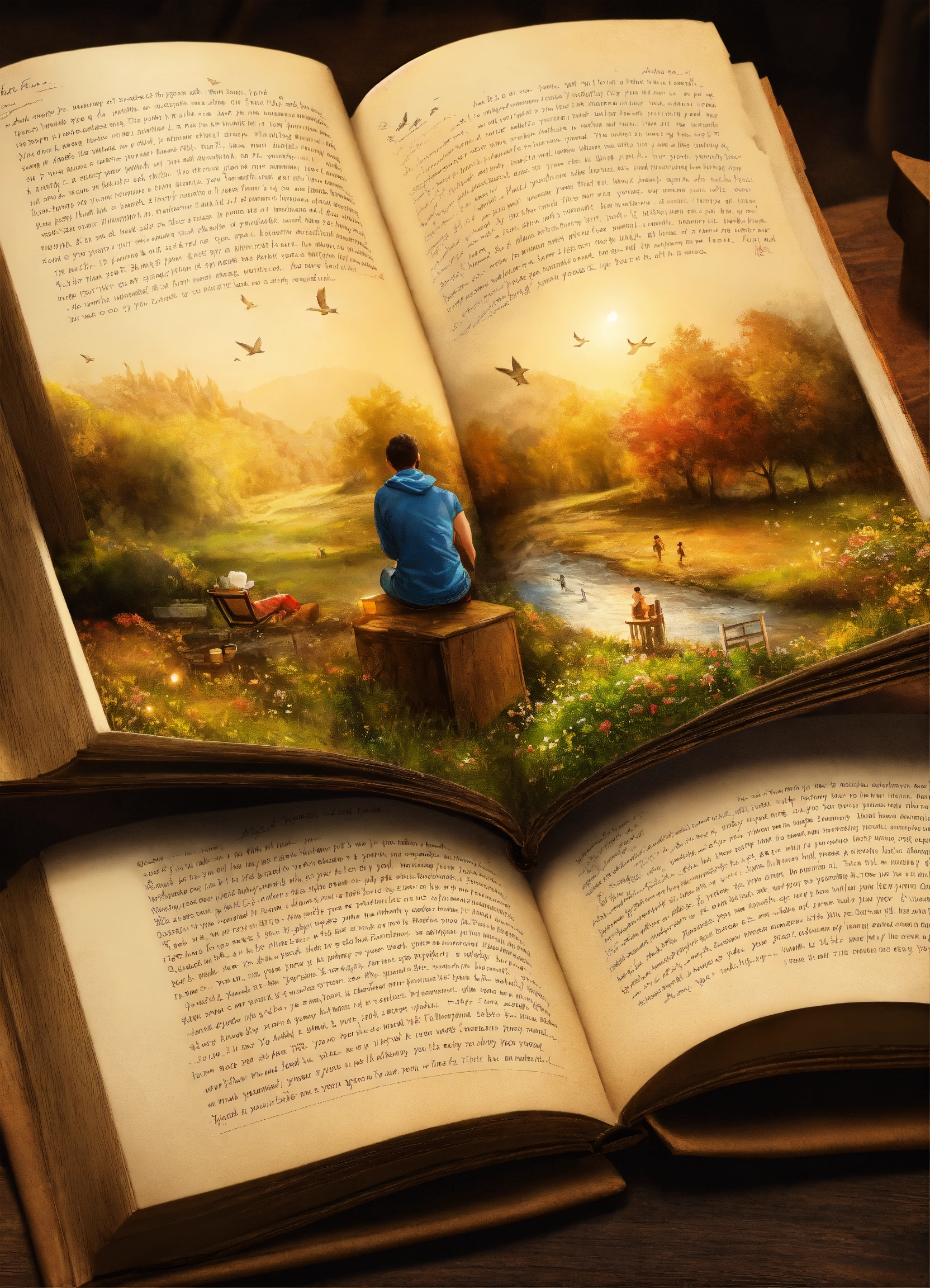 Lexica - A realistic image of An open book where the pages are filled ...