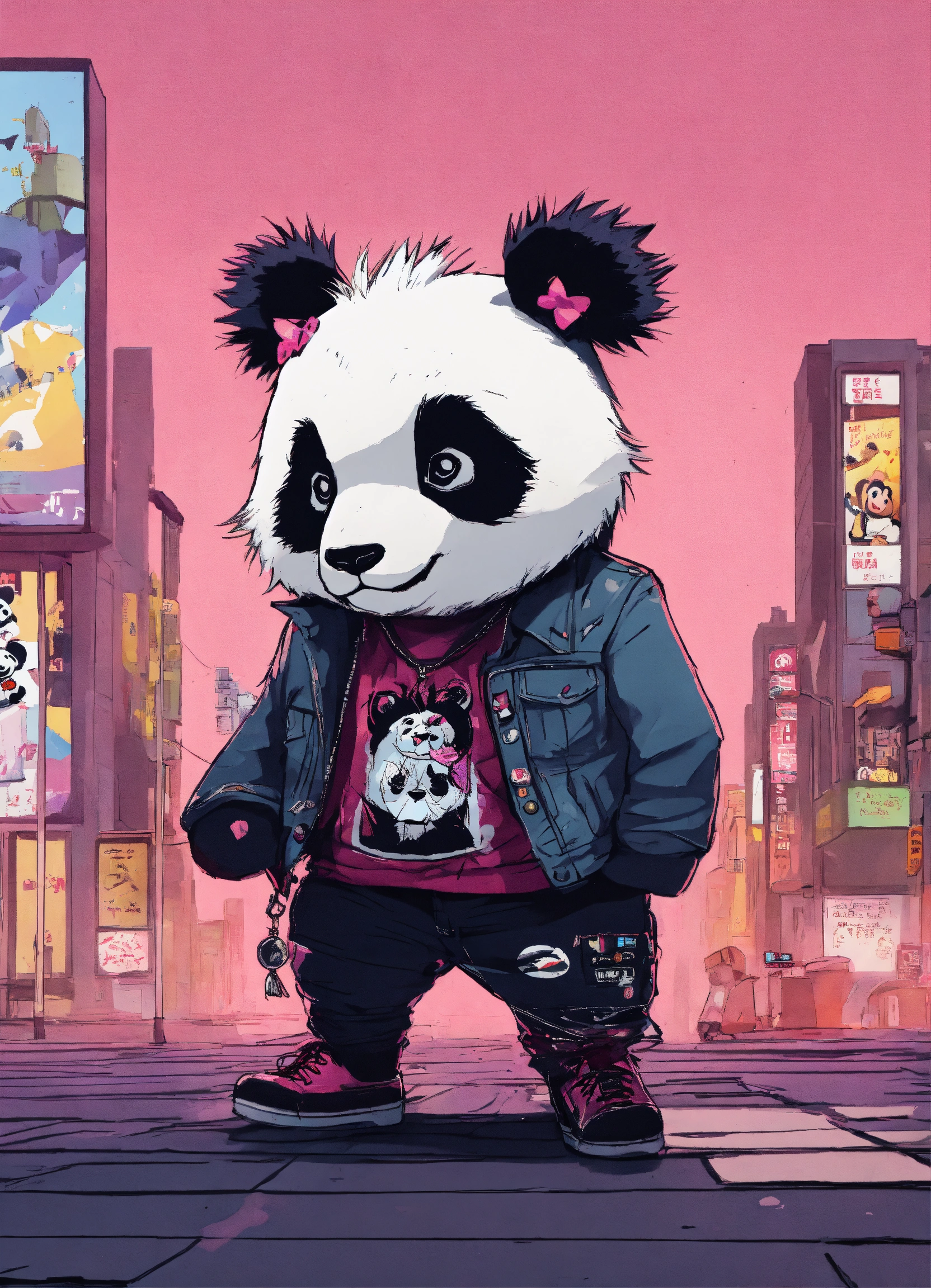 Lexica - Punk cartoon panda