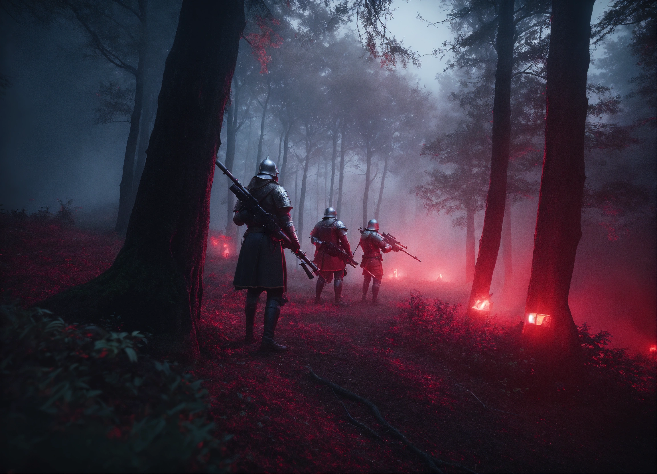 Lexica - Cinematic medieval King and his knights holding sniper rifles ...