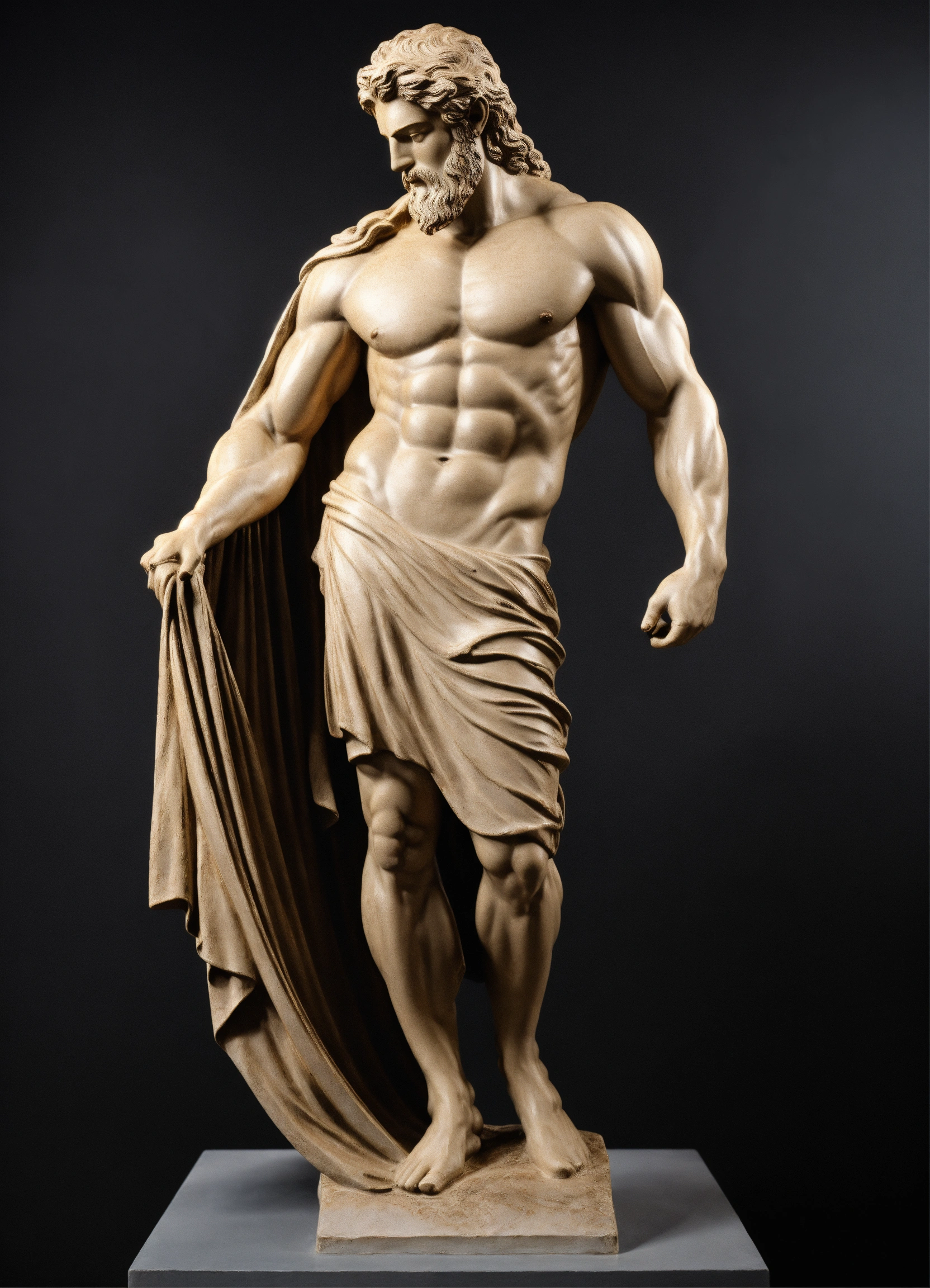 Lexica - A Statue from a muscular Greek god Statue with a wavey middel ...