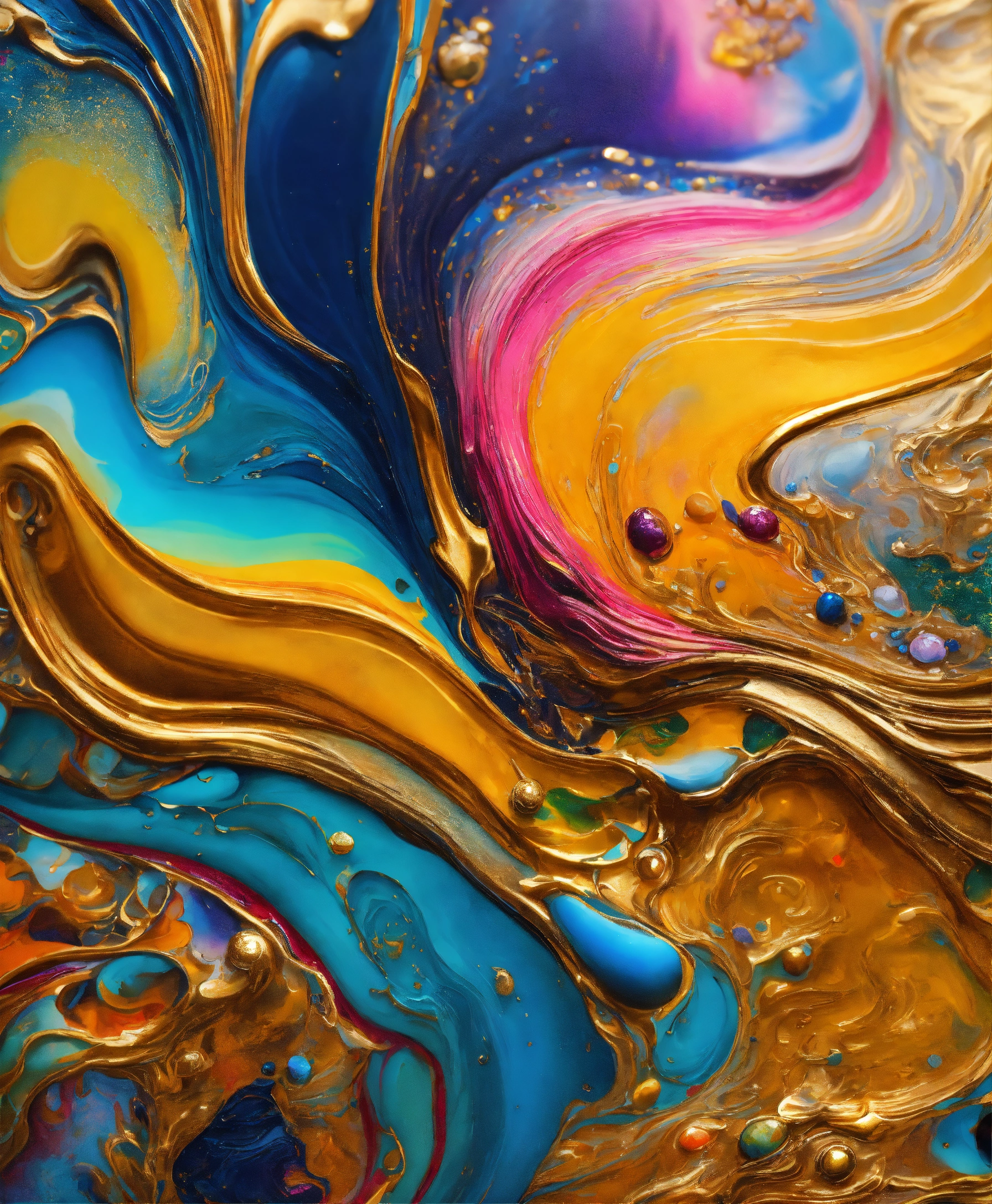 Lexica - Colorful abstract painting oil and water complex complicated ...
