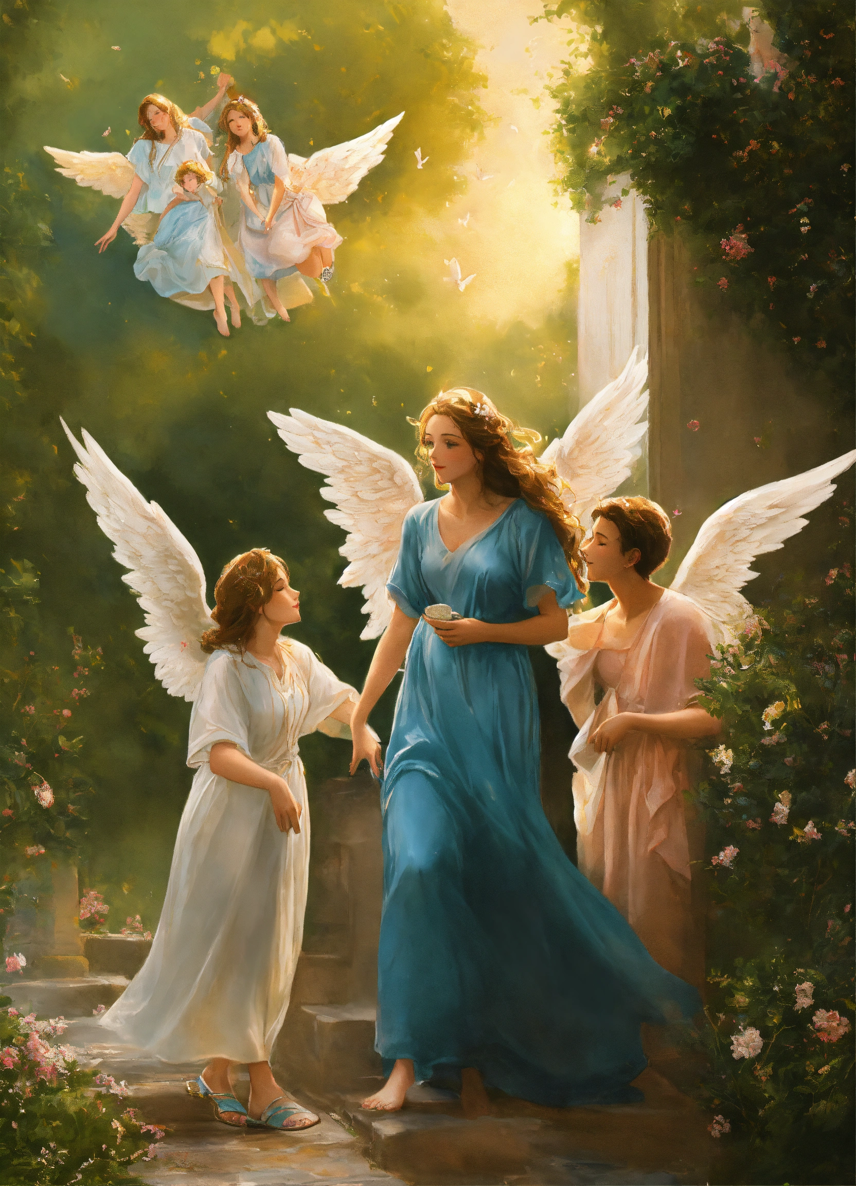 Lexica - Angels helping a woman