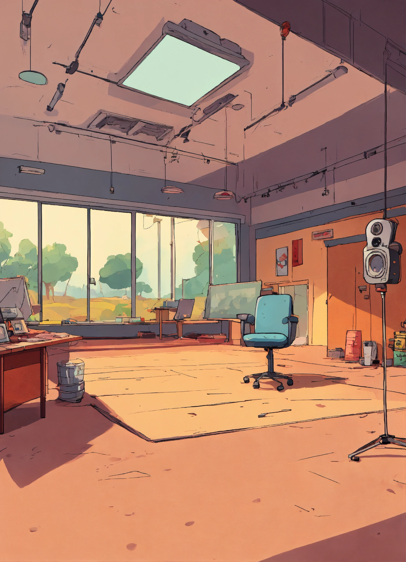 Lexica - An empty cartoon studio.