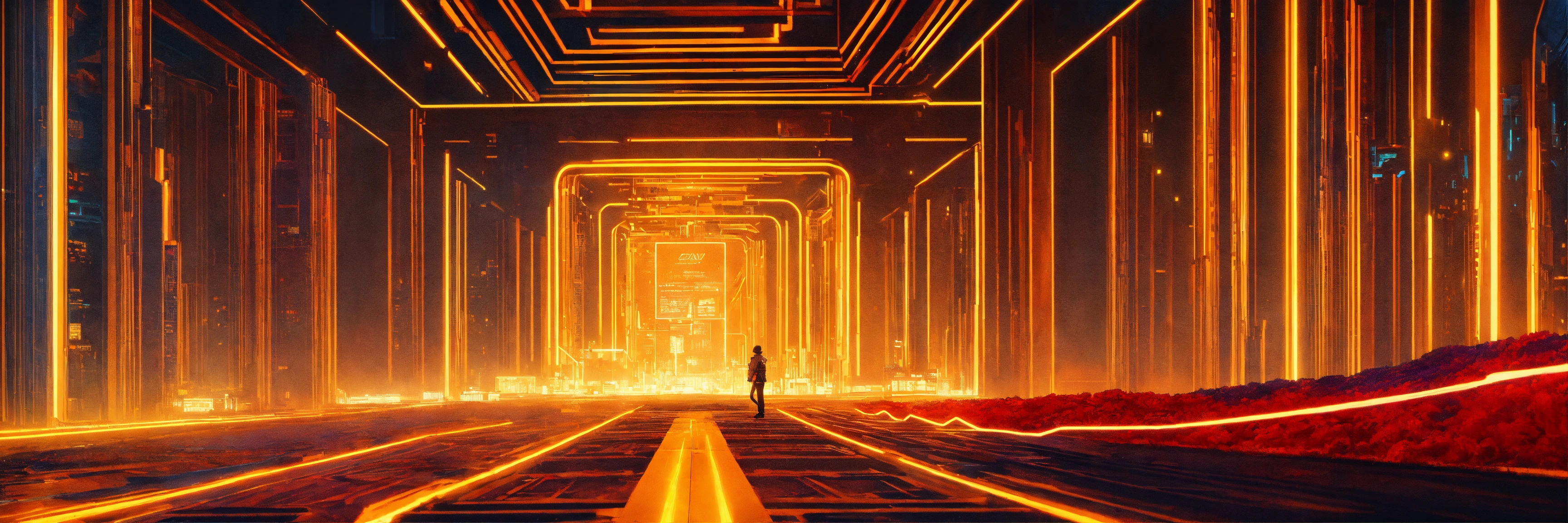 Lexica - A complex digital landscape like something out of tron
