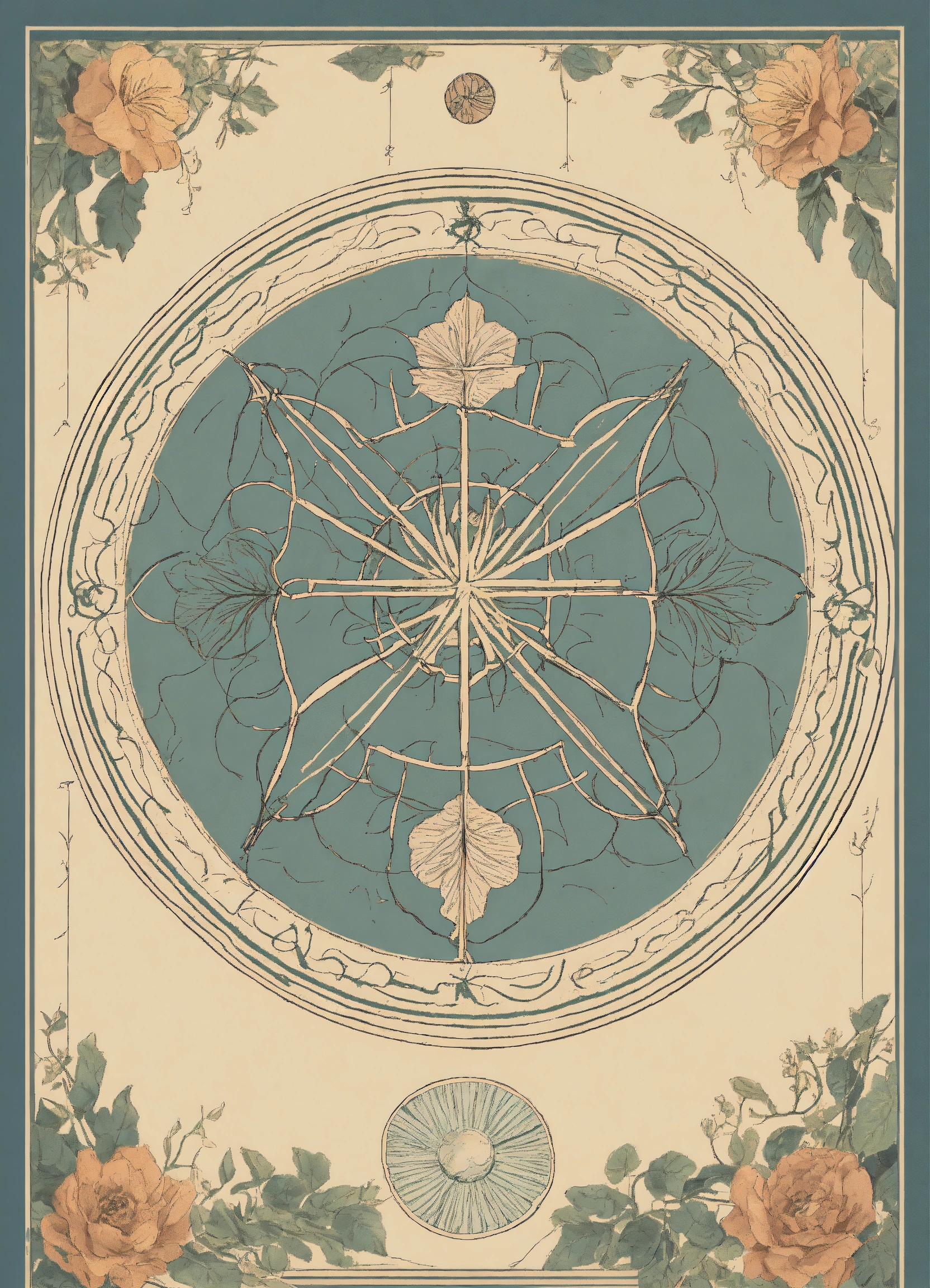 Lexica - Minimalist vintage botanical spiritualism drawing, serene ...