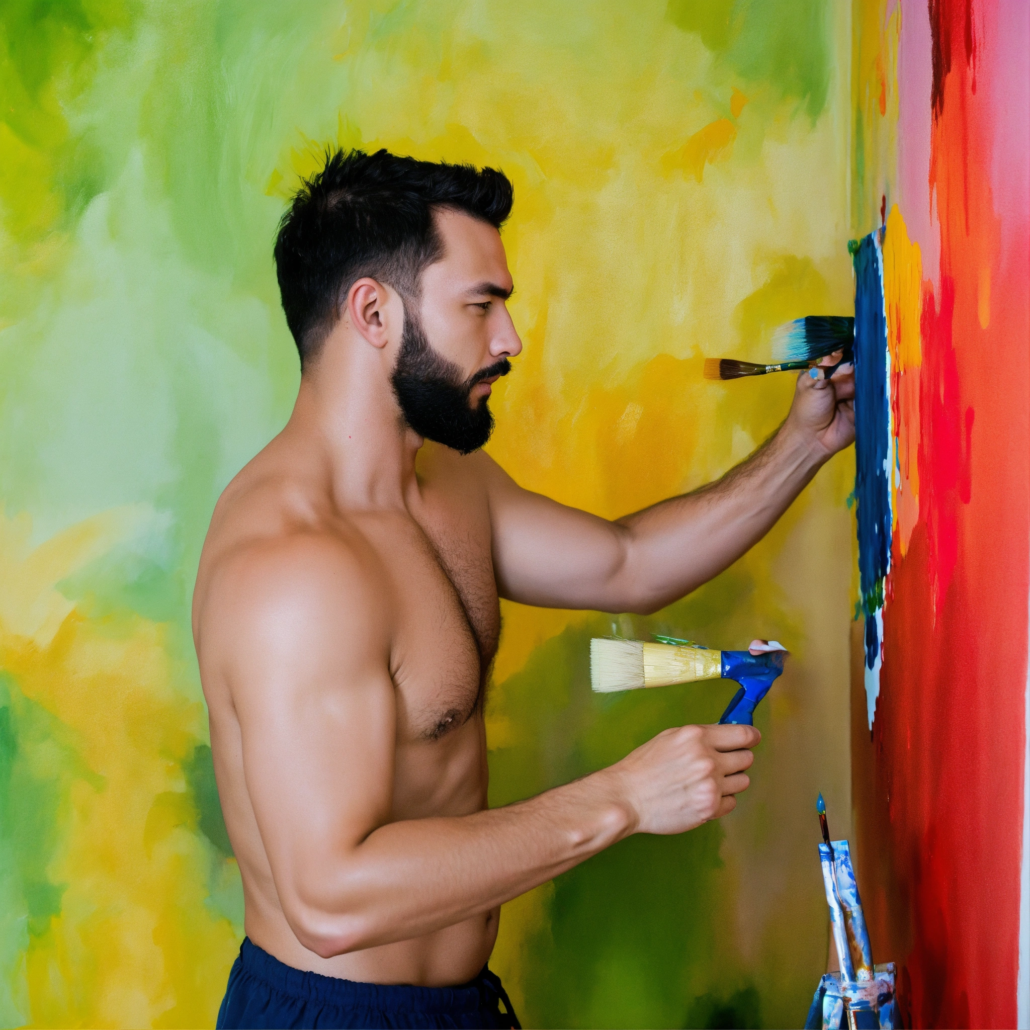 Lexica - Man painting vigorously