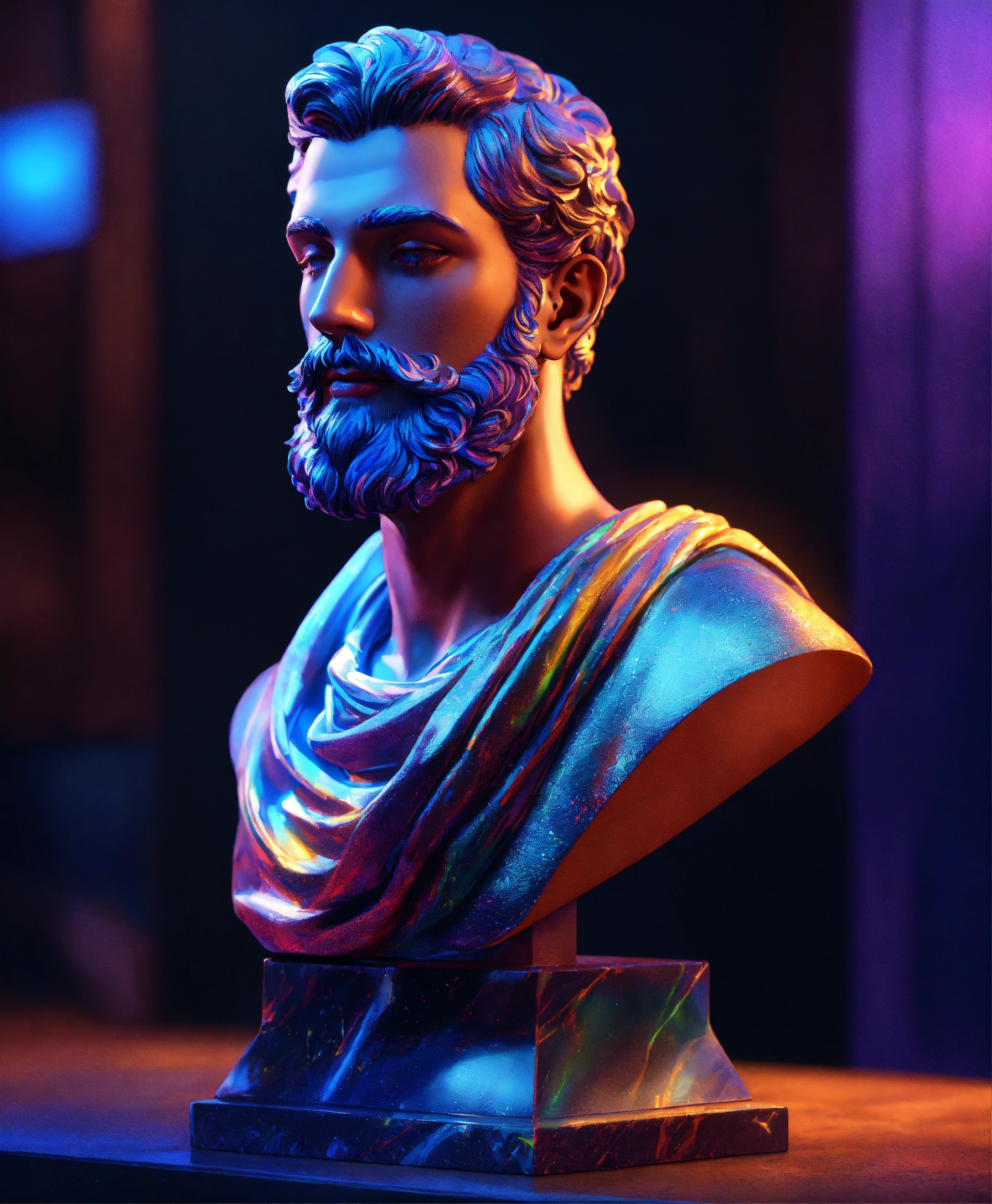 Lexica - A stunning iridescent male marble bust, unreal engine render ...