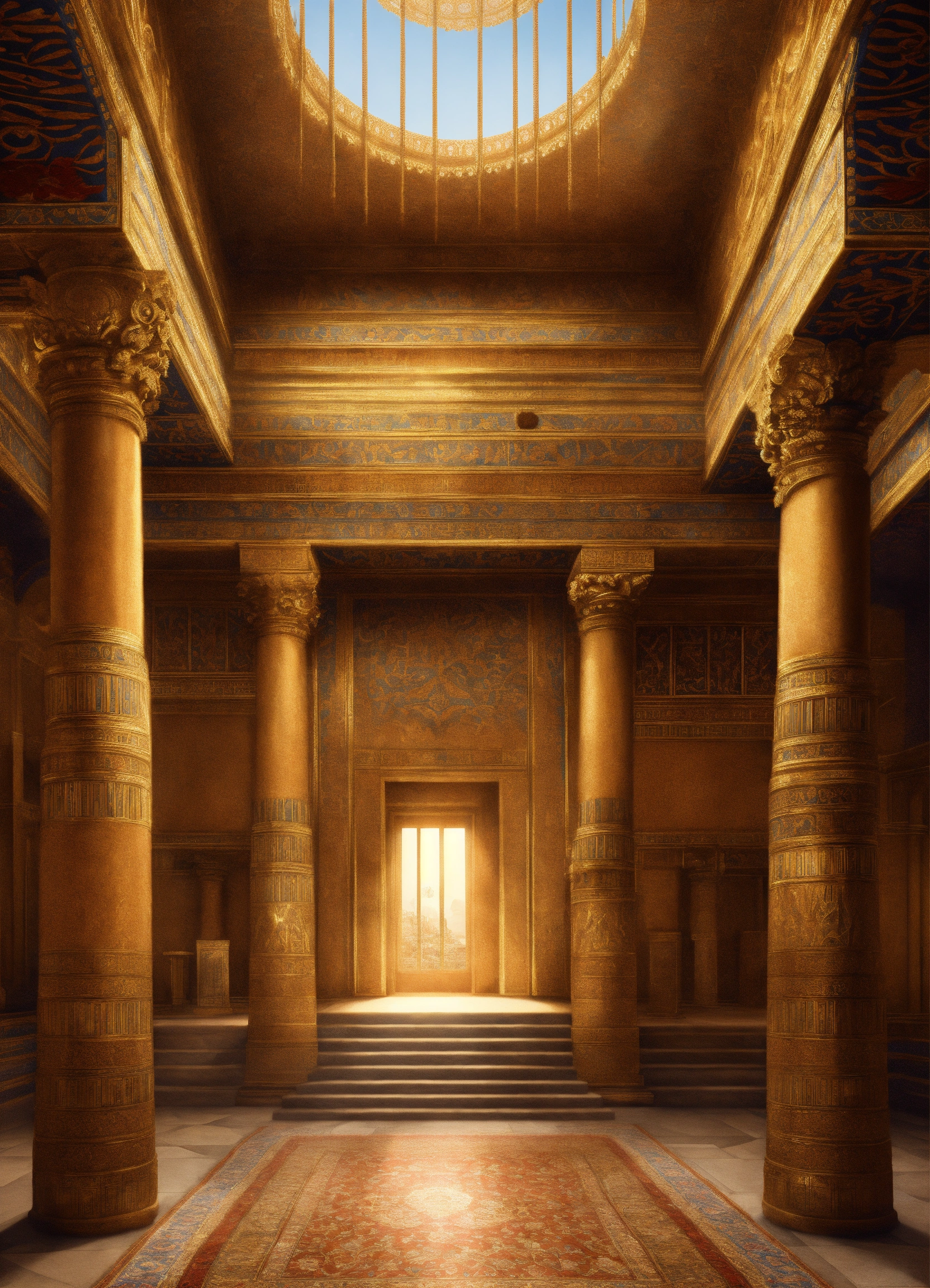 Lexica - Elaborate Palace room in the Assyrian King's palace, digital ...