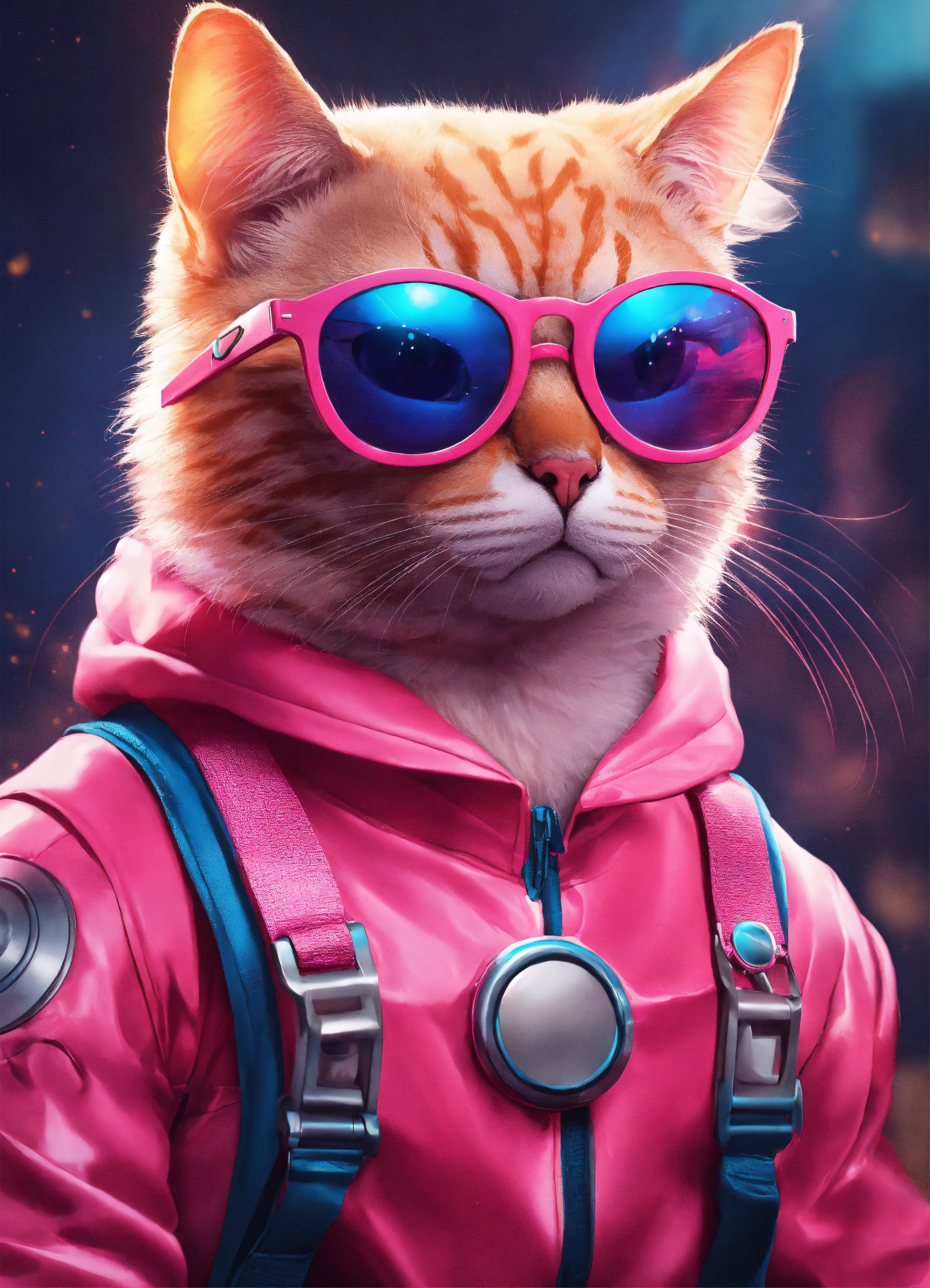 Lexica - Full-bodied portrait, cute and adorable cat wearing super hero ...