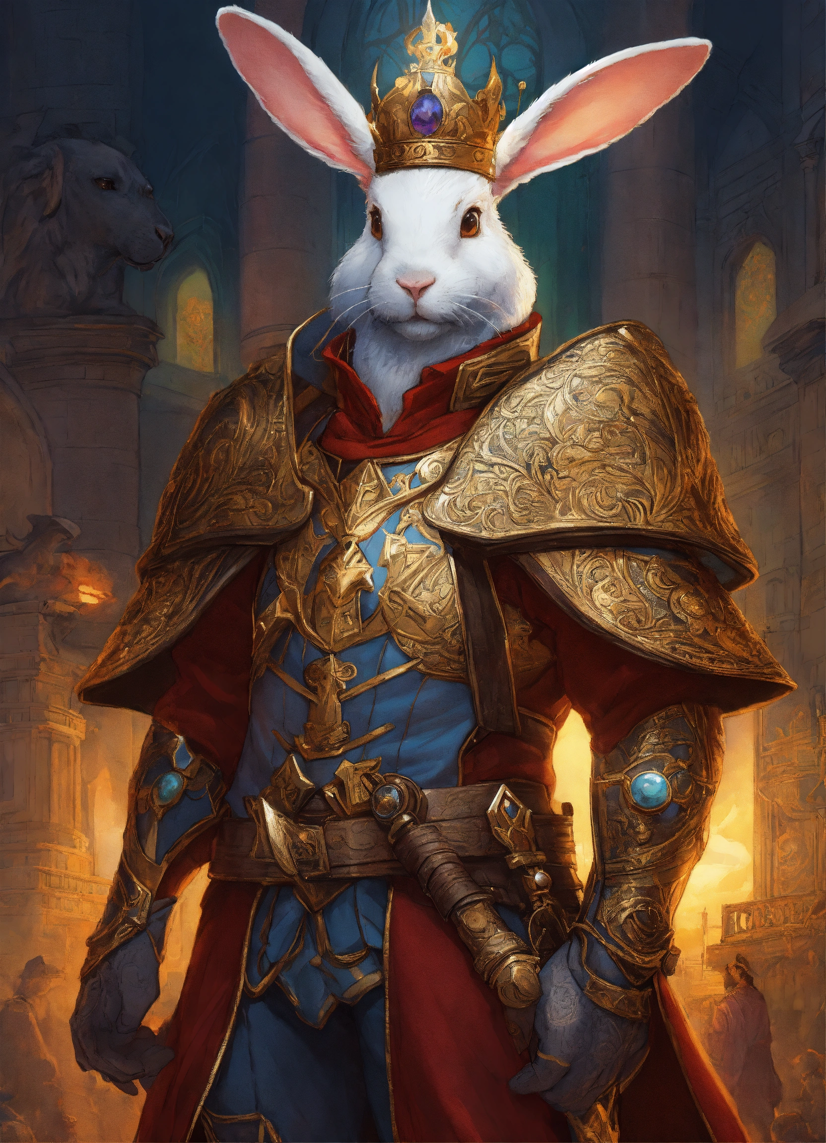 Lexica - Human King with two rabbit ear, 60 years old, fantasy, fable ...