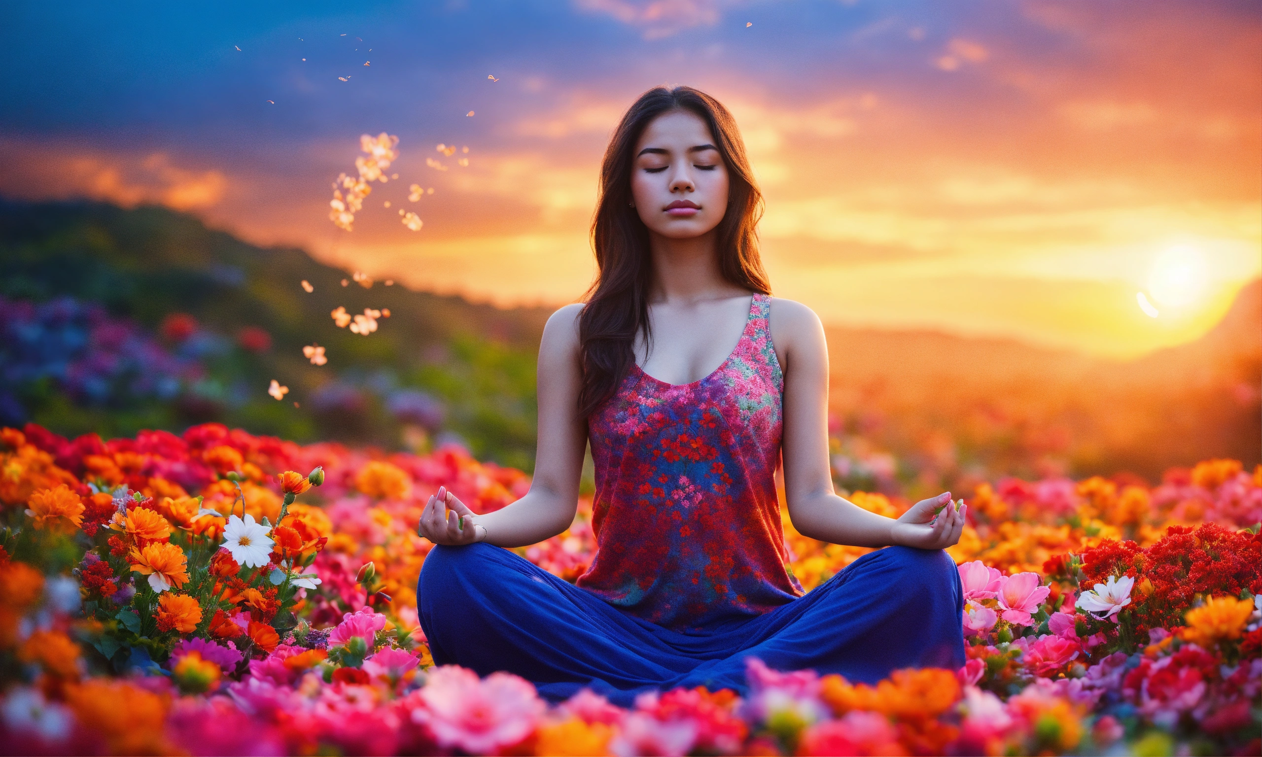 lexica-a-beautiful-girl-in-meditation-a-vibrant-light-covering-this