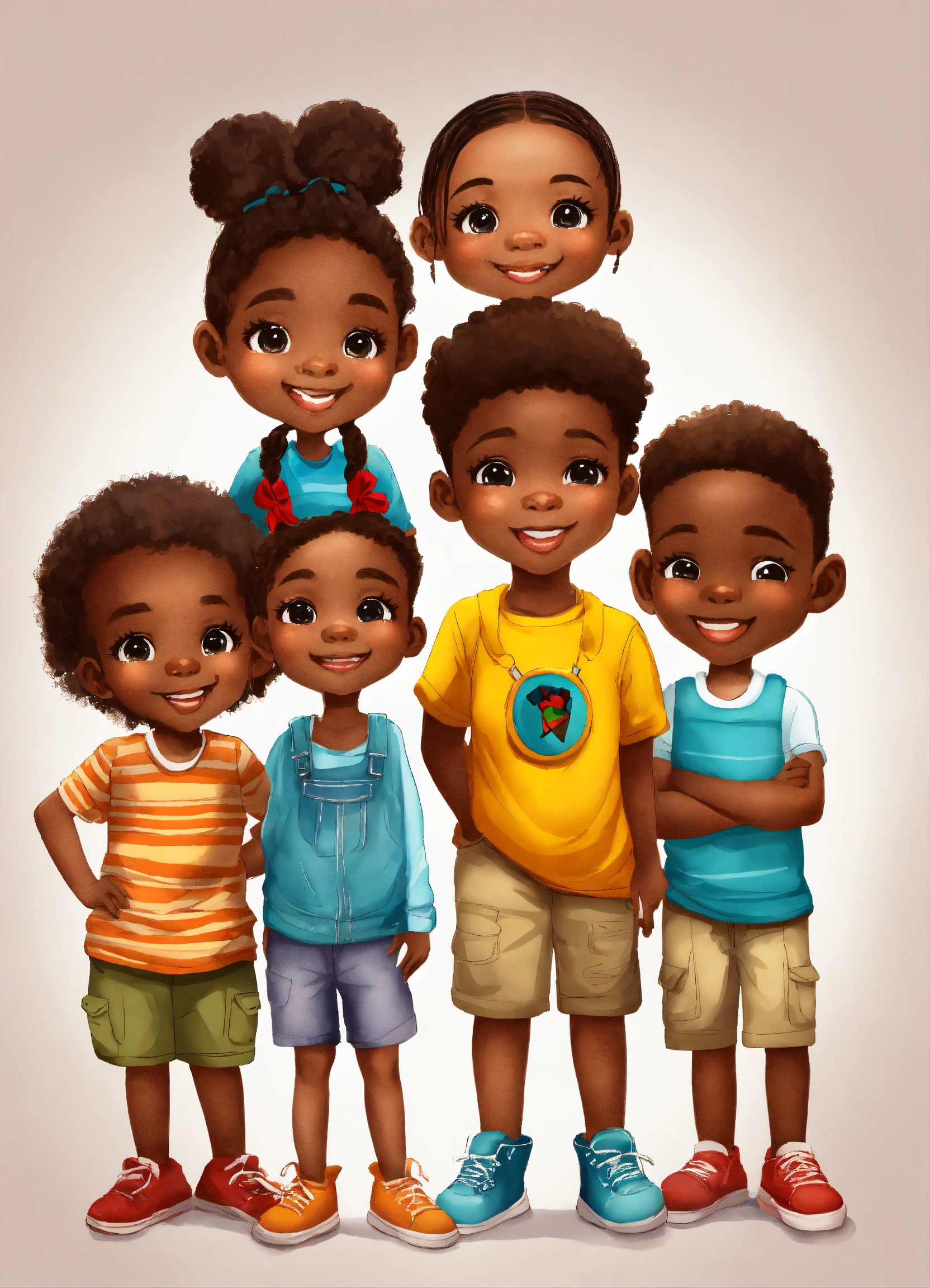 Lexica - Group of four African American kids, cute and adorable, fun ...