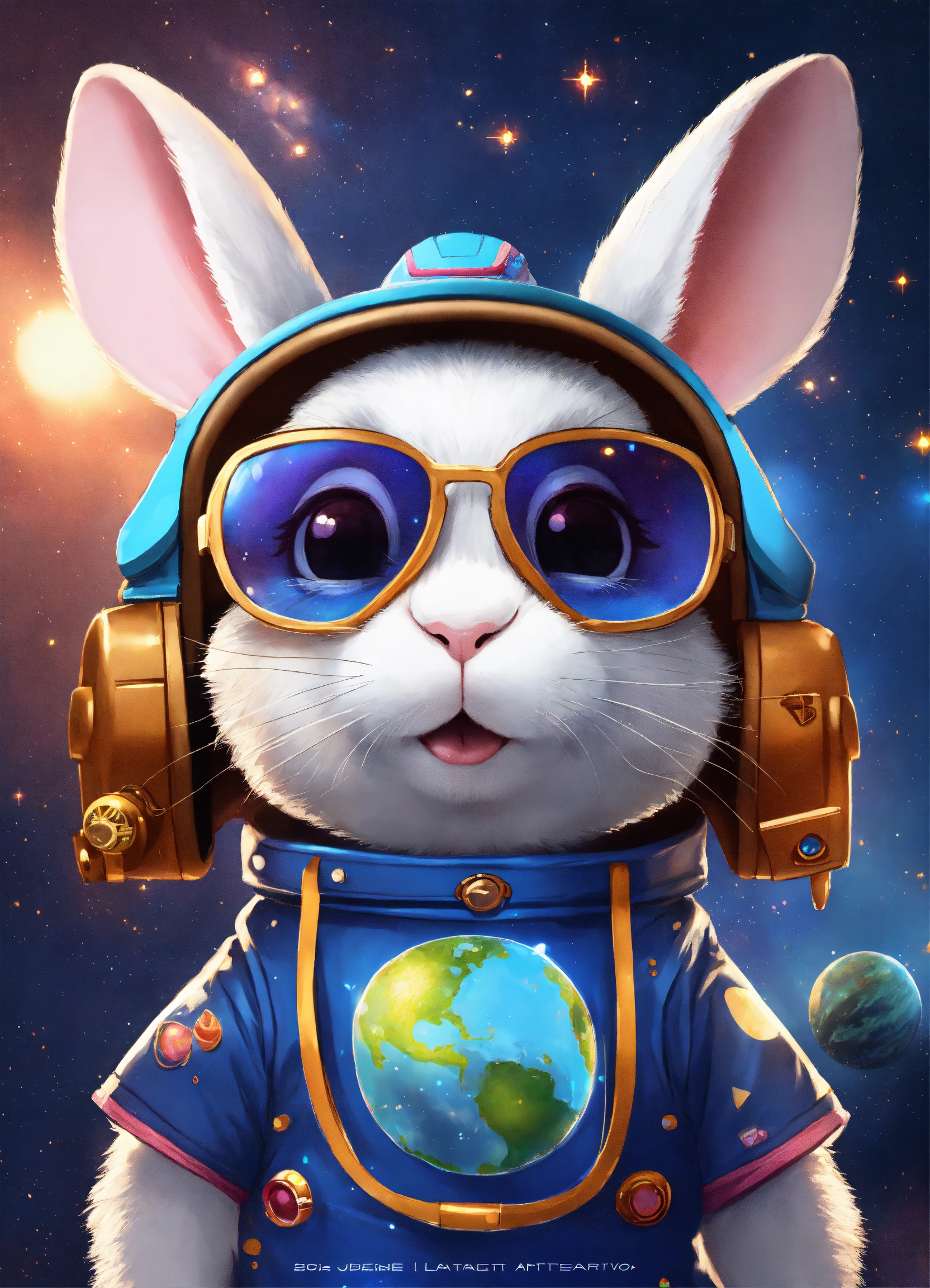 Lexica - Full-bodied portrait, cute and adorable cartoon rabbit wearing ...