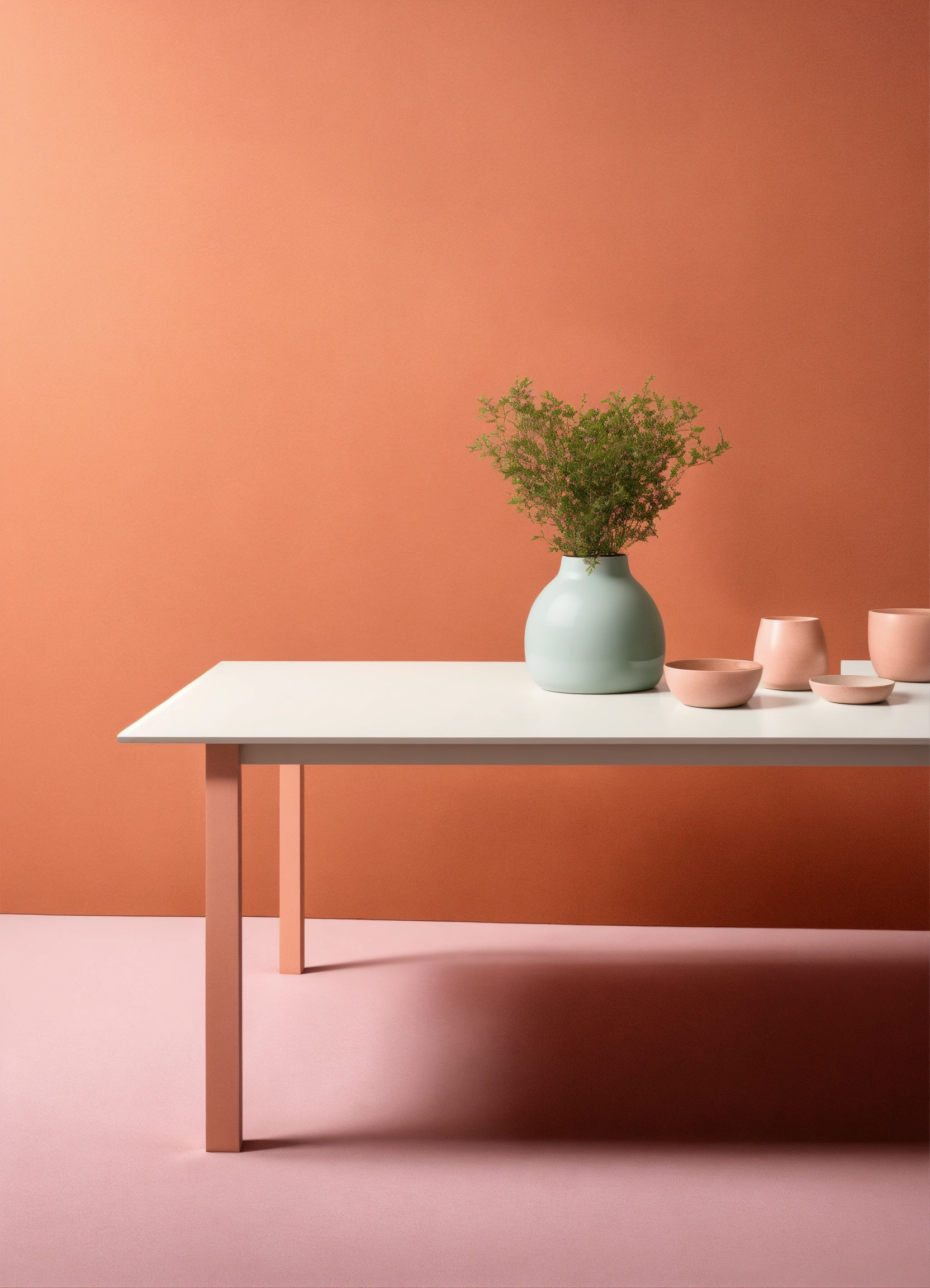 Lexica - Minimalist table design with fine details, horizontal view ...