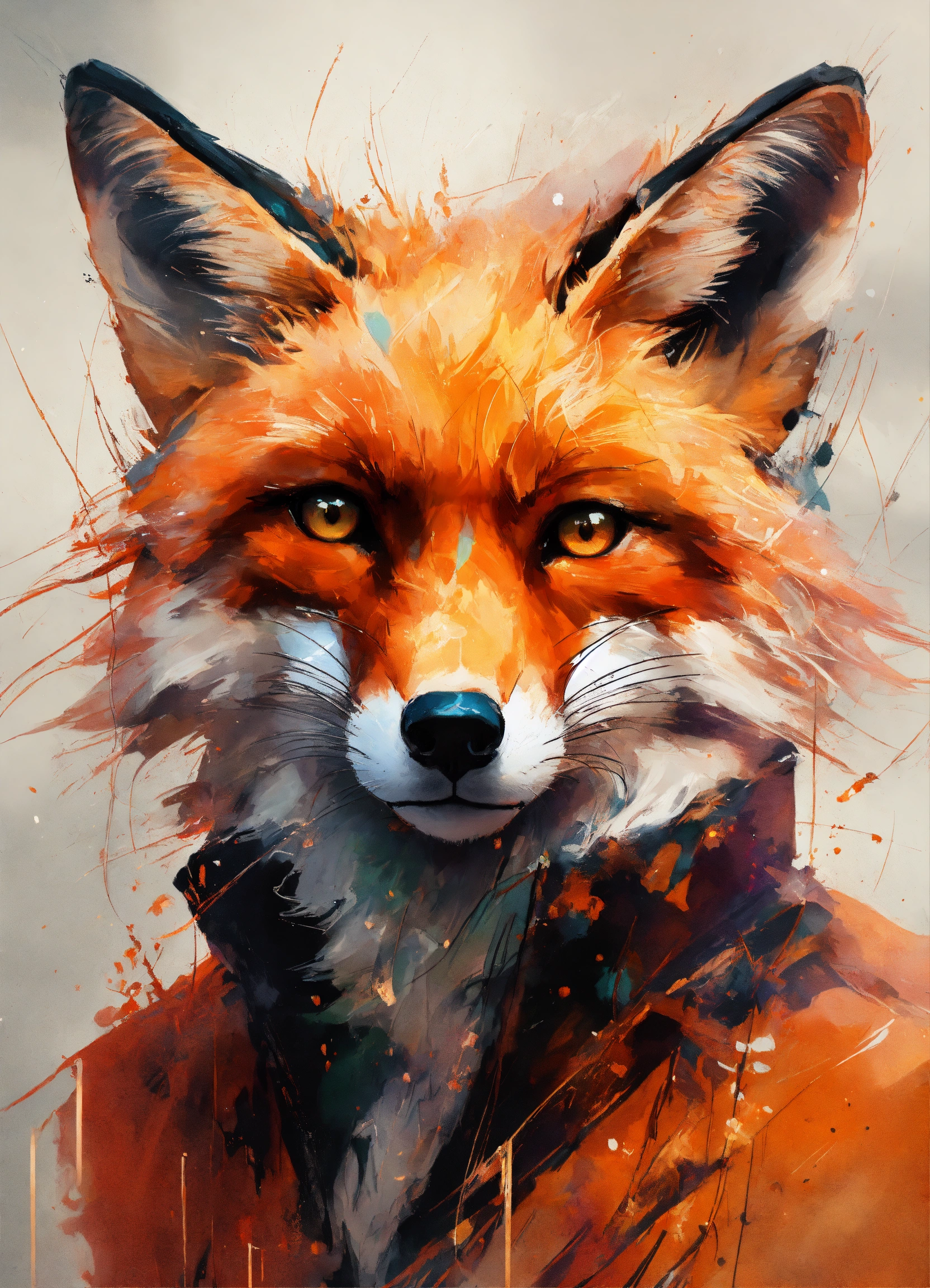 Lexica - Professional portrait of a firey fox, abstract beauty ...