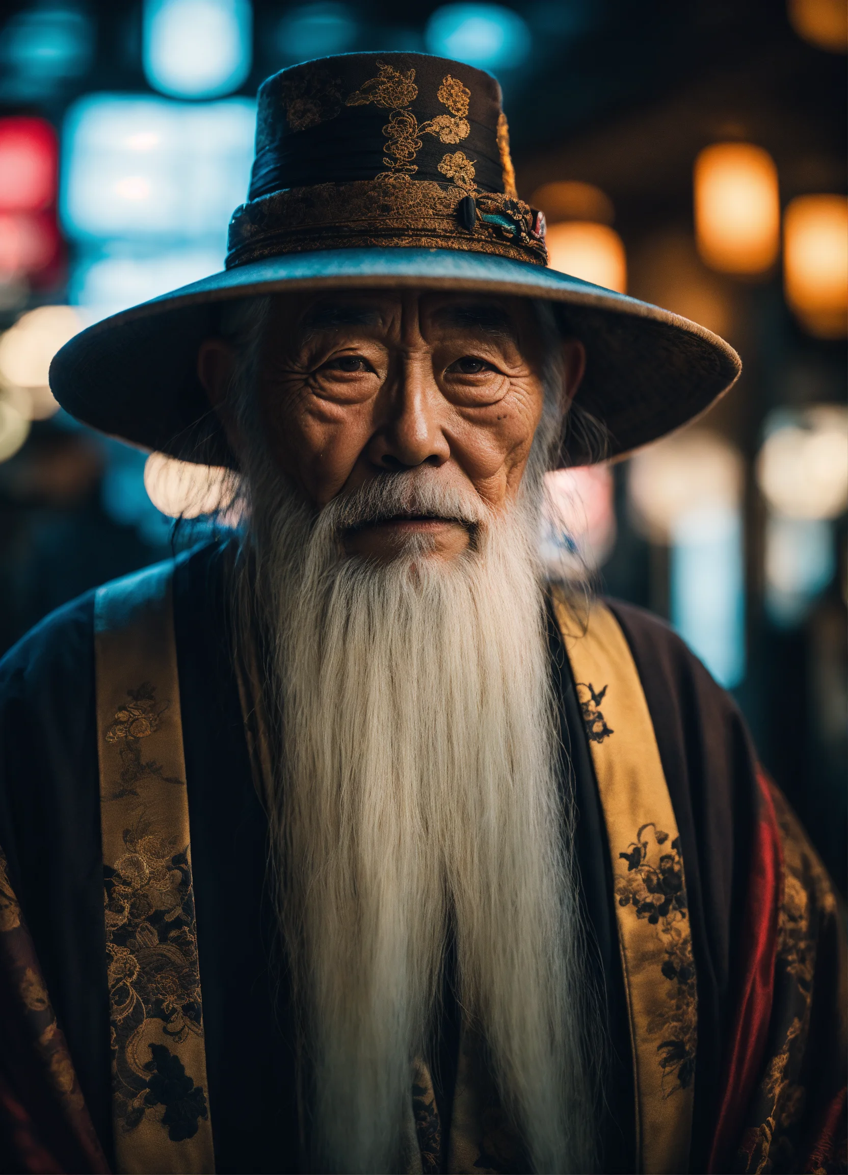 Lexica - Wise old japanese man from tokyo with a long white beard ...