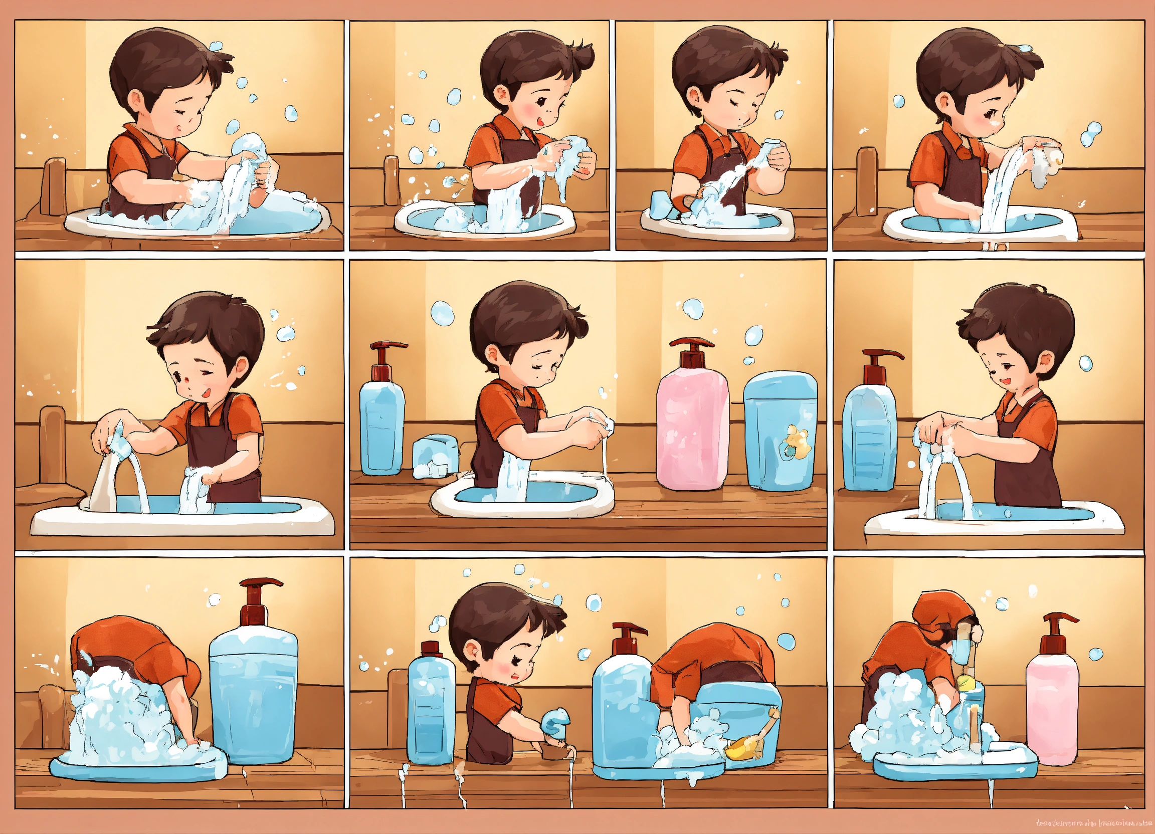 Lexica HAND WASHING INSTRUCTION STEP BY STEP CARTOON