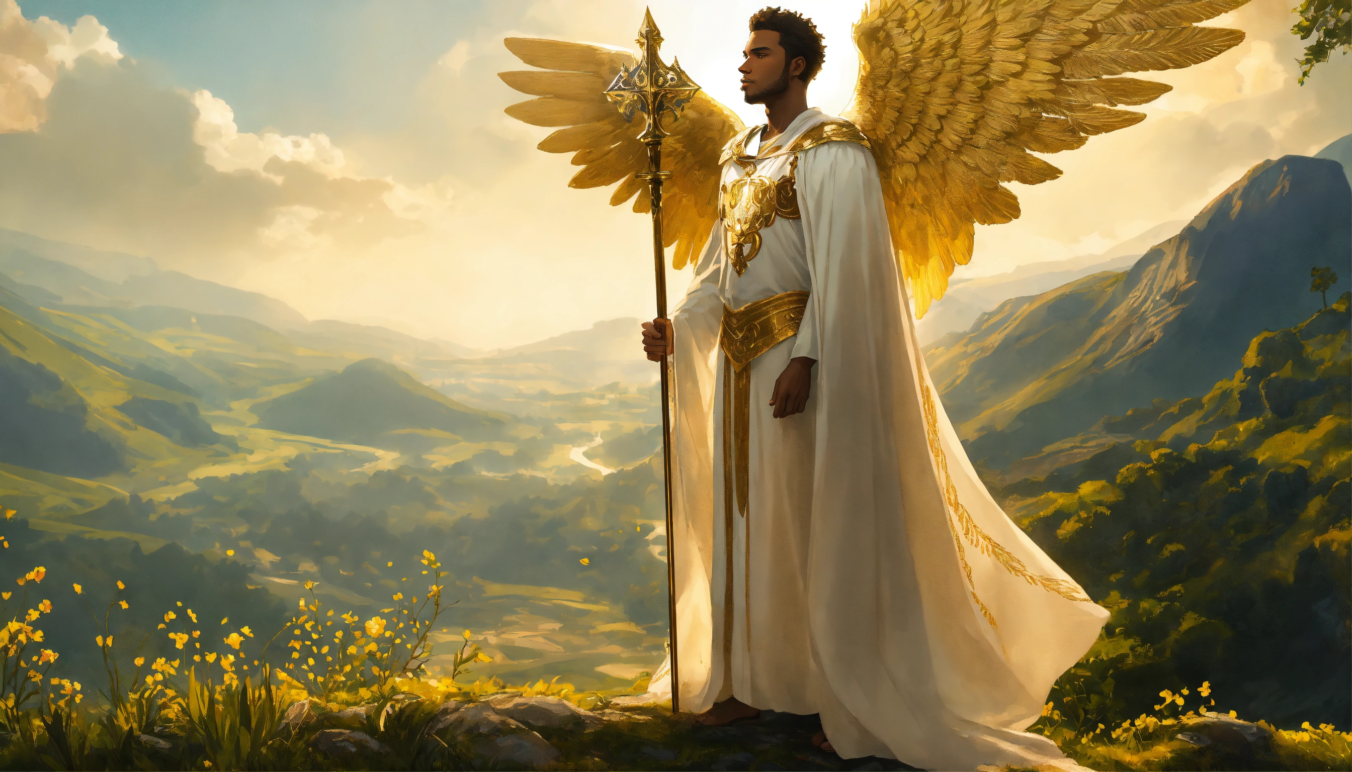 Lexica - Illustrate a view of a young handsome broad-shouldered black ...