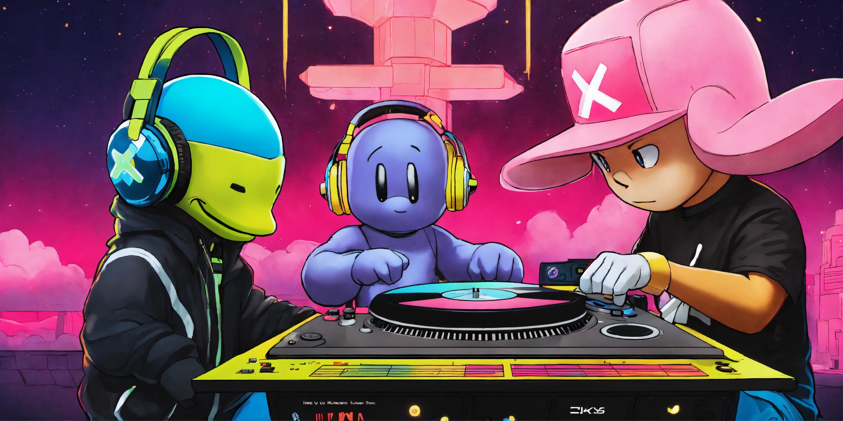 Lexica - Epic DJ album cover featuring Skrillex and Kaws