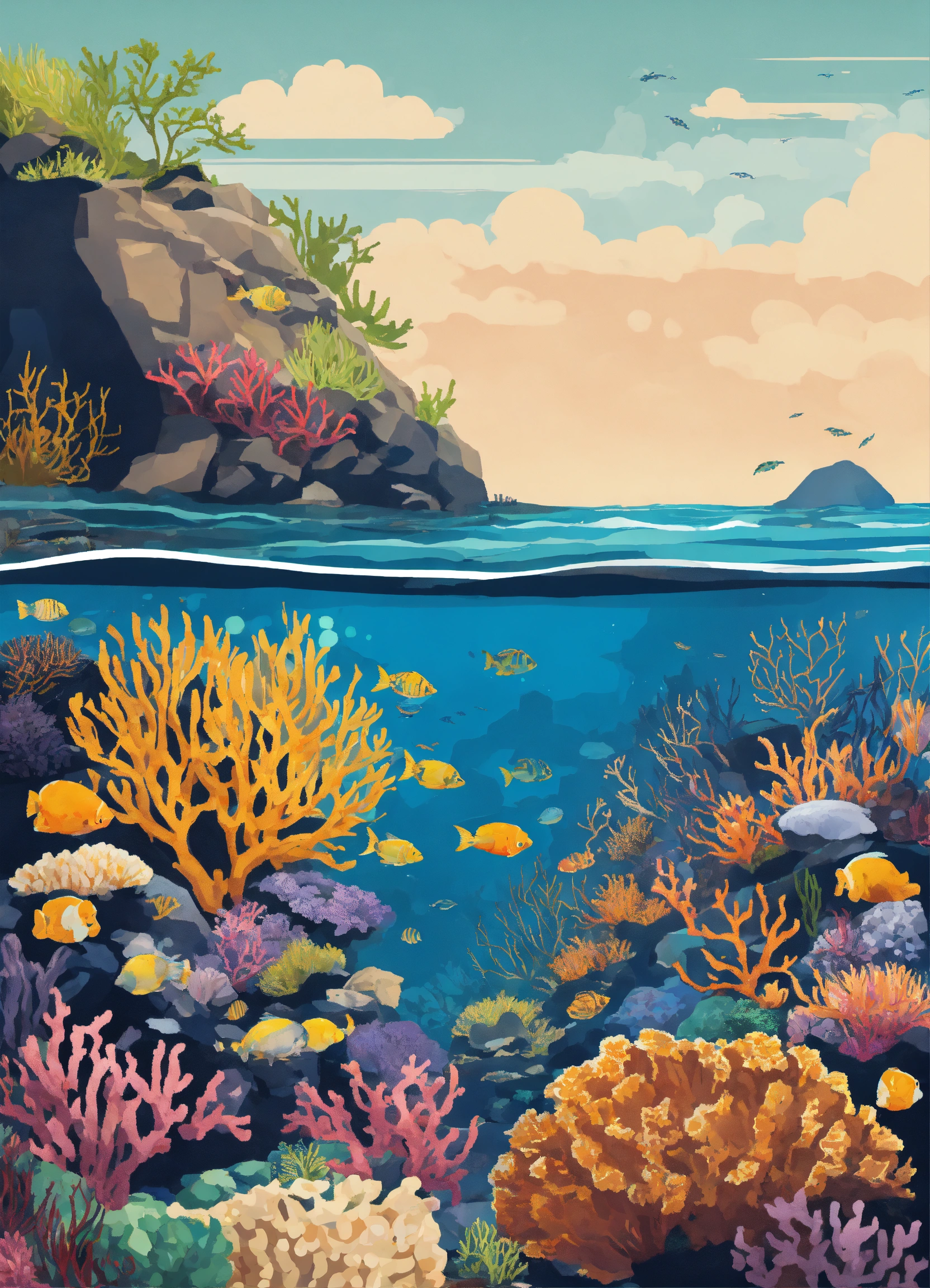 Lexica - Simple vector design of a reef to decorate a seafood ...