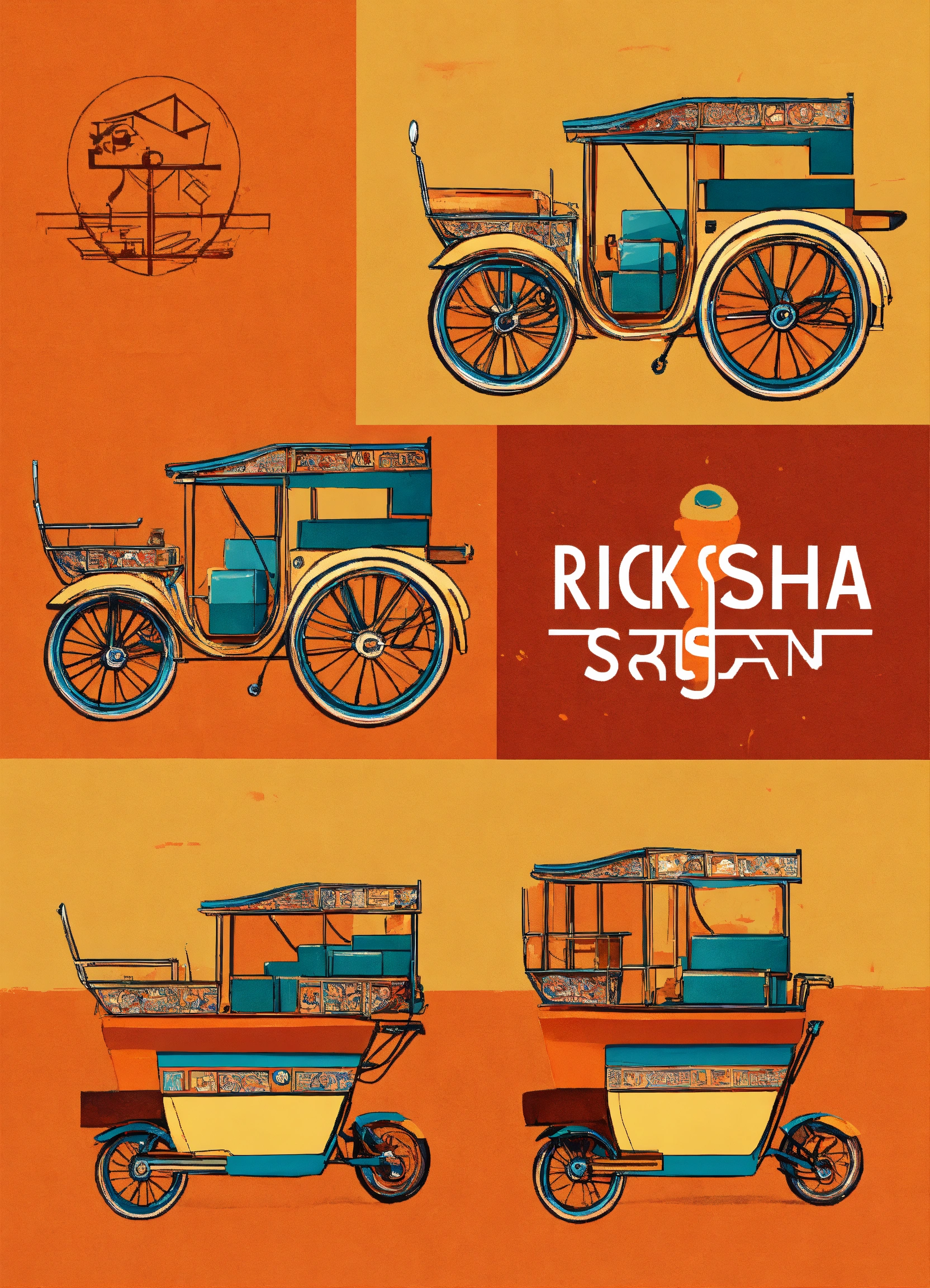 Lexica - A logo design of ricksha