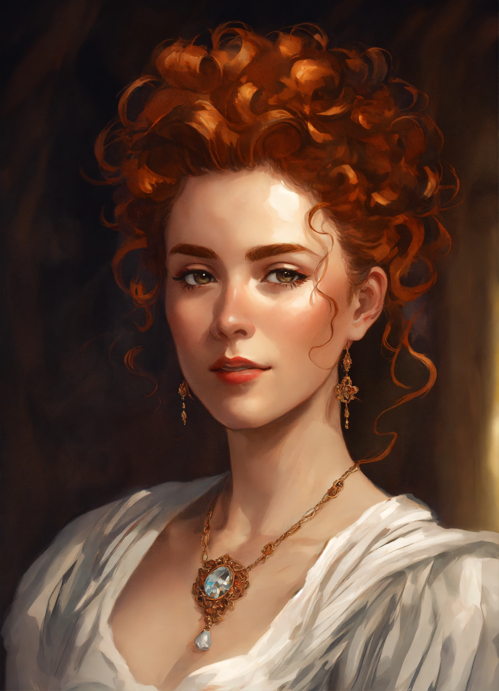 Lexica - Digital art portrait of a rich British aristocrat woman with ...