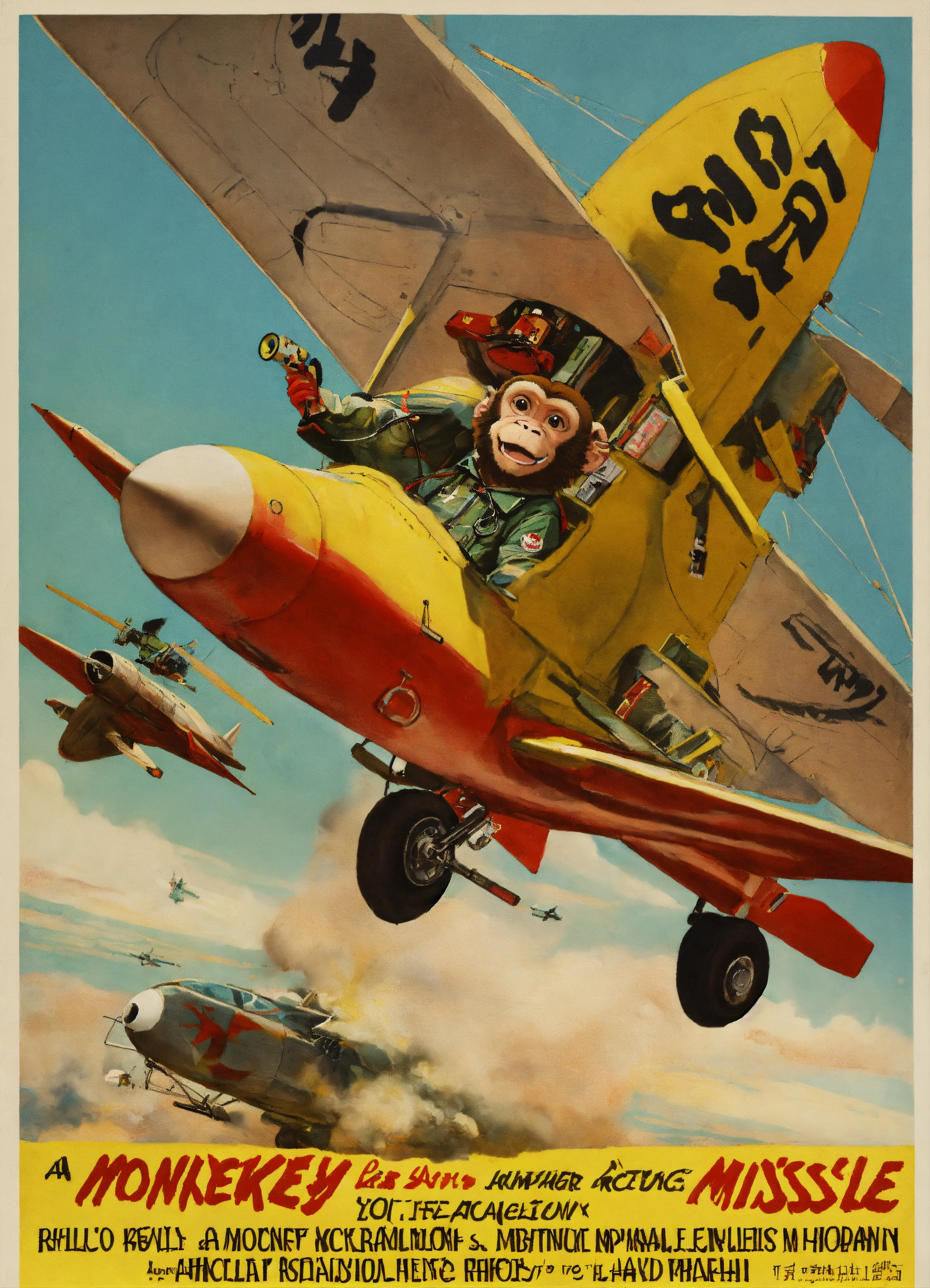 Lexica - A monkey rides a missile