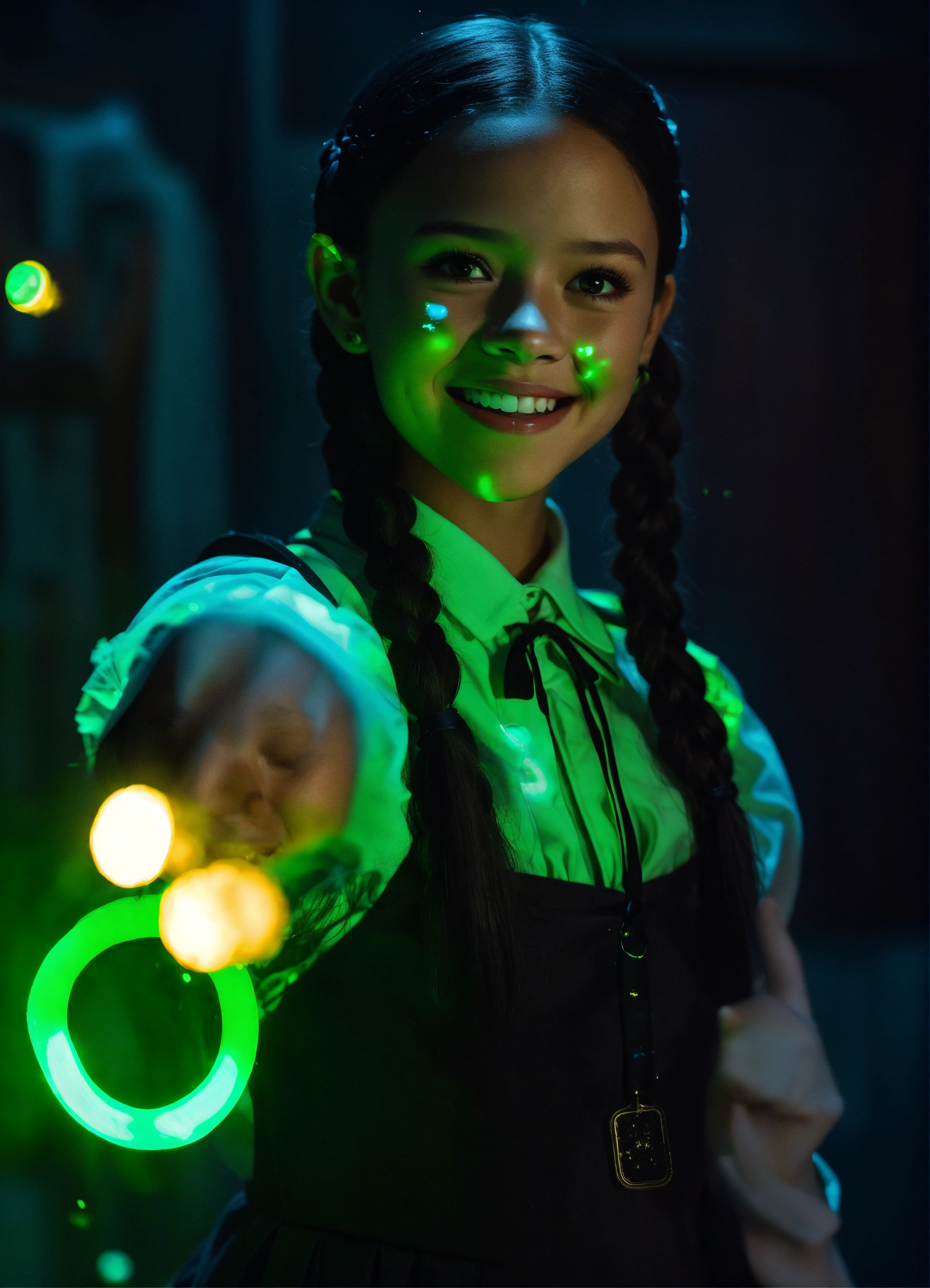 Lexica - A beautiful Jenna Ortega as Wednesday Addams, grinning evilly ...