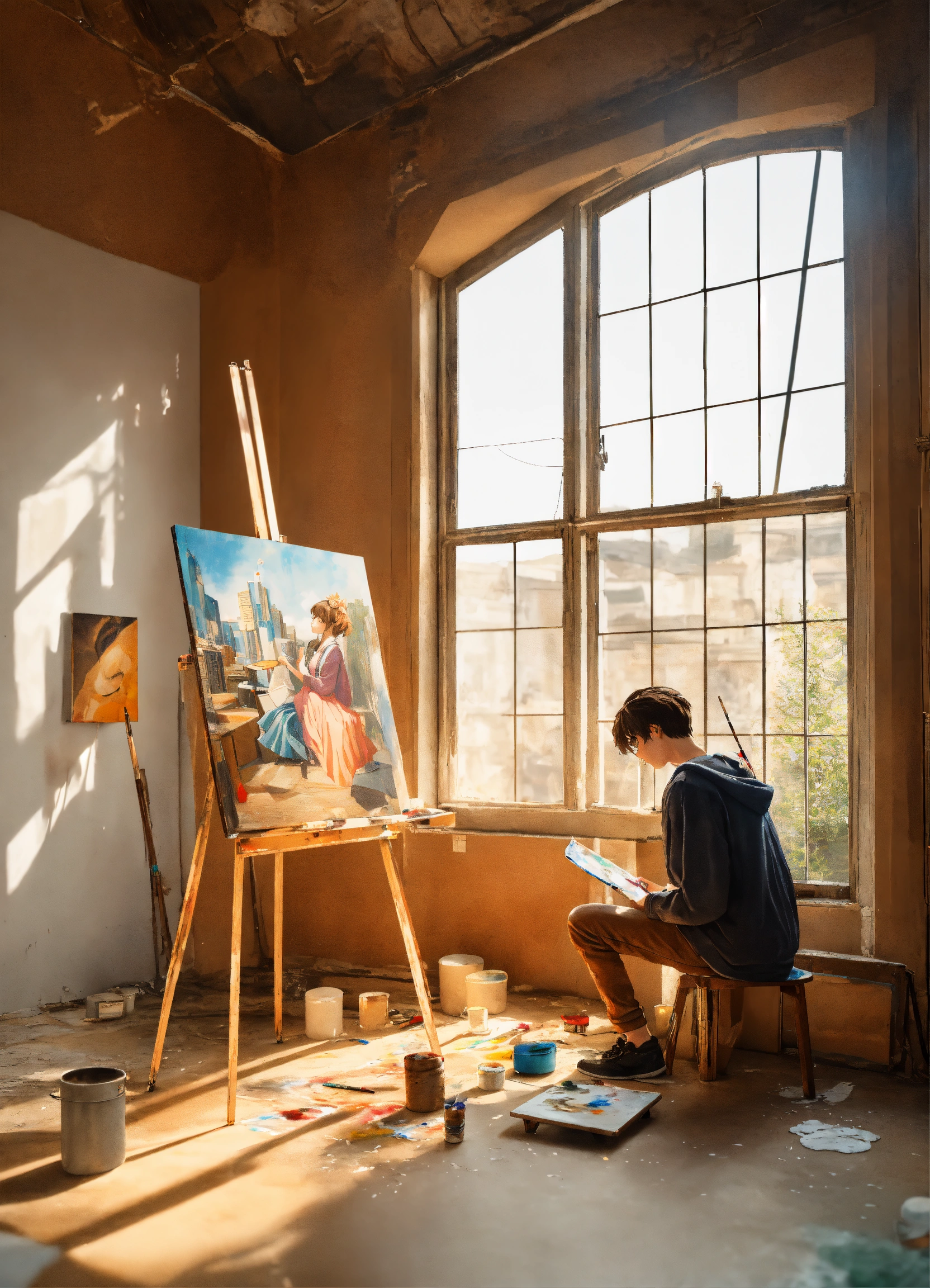 lexica-an-18-year-old-girl-is-painting-a-still-life-with-plaster-in-a