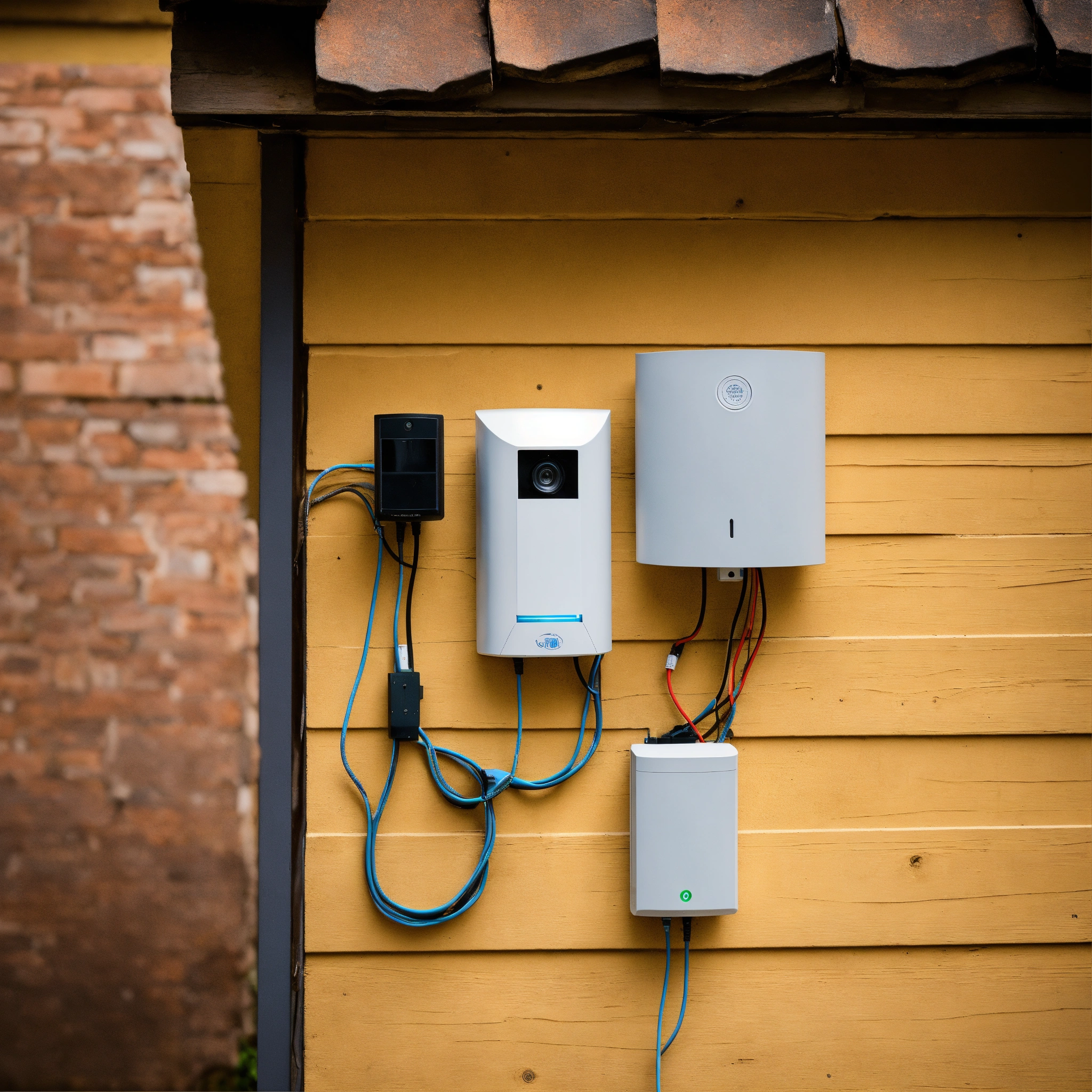 Lexica - A wide shot of a home security system. The system is mounted ...