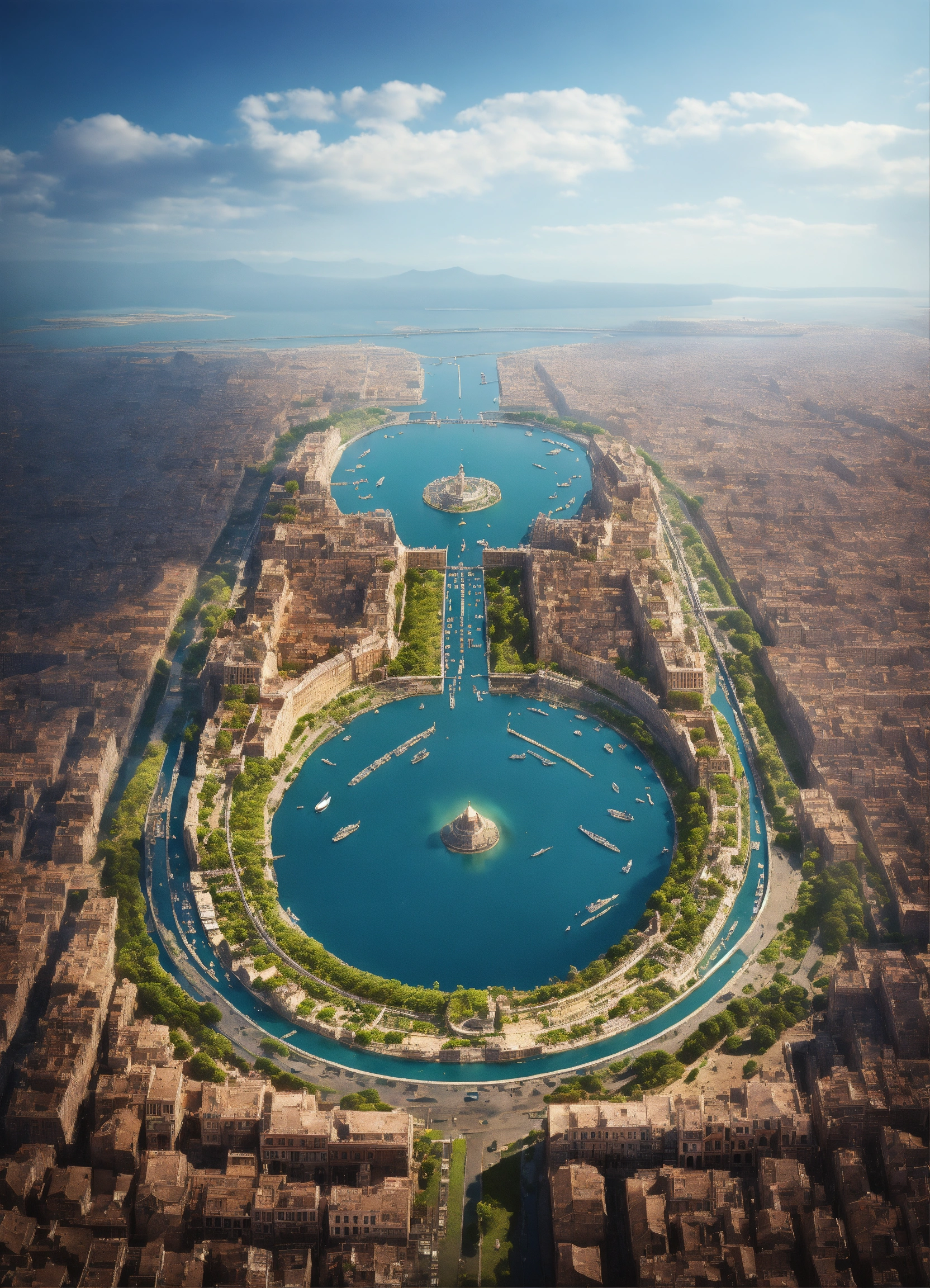 Lexica - City surrounded by a large ring of water along the outside of ...