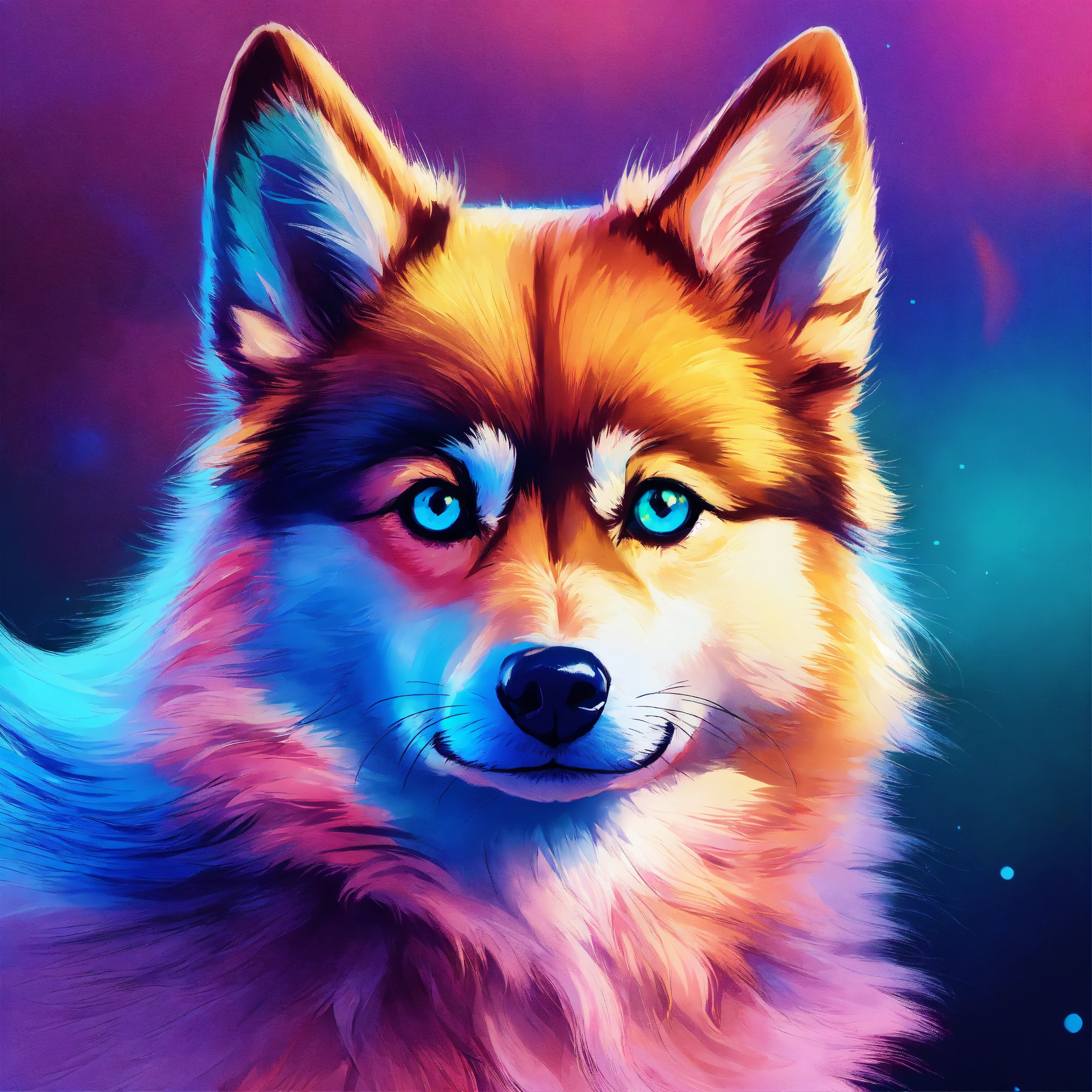 Lexica - In this vivid portrait, a captivating Pomsky looks straight ...