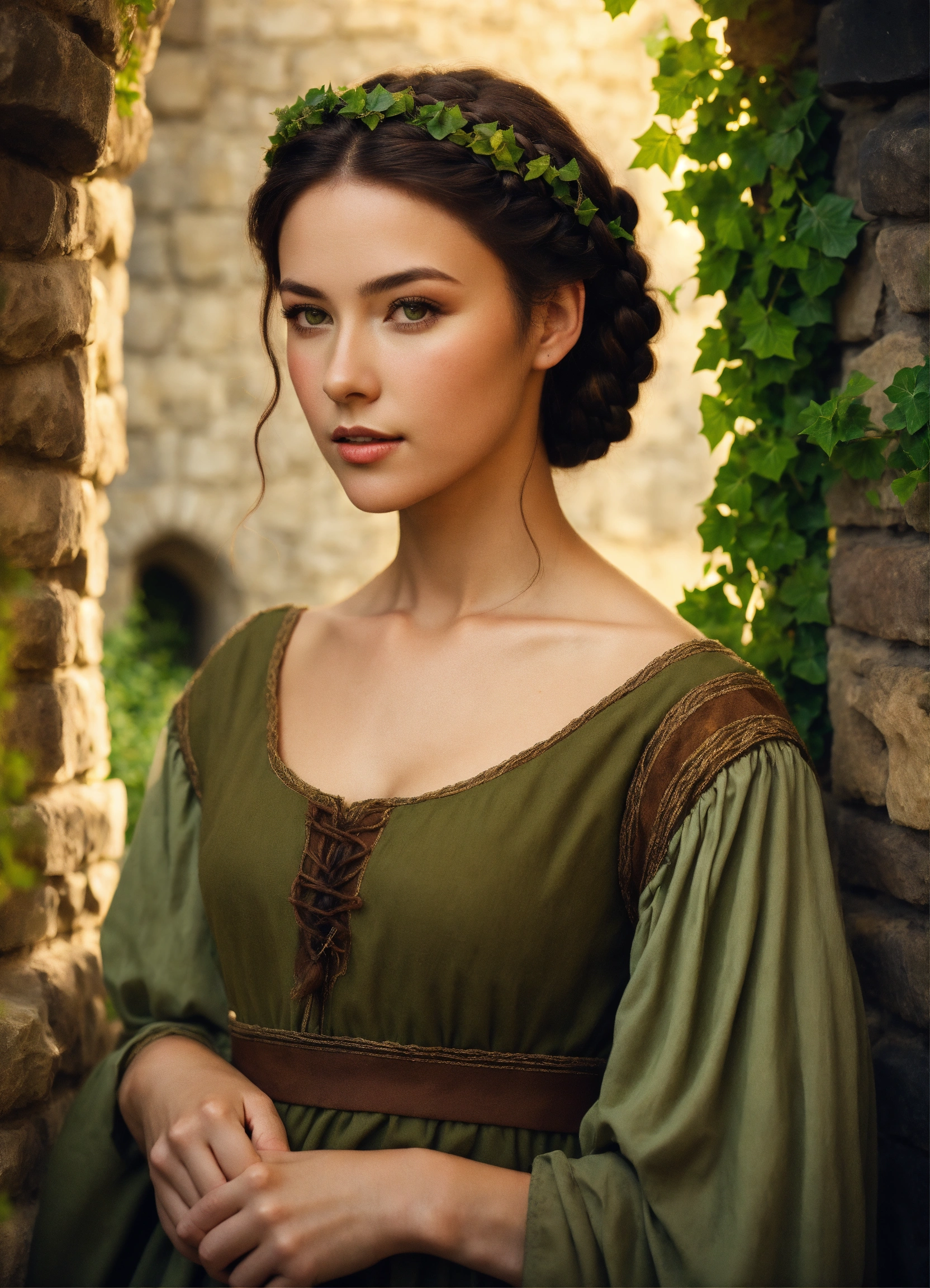 Lexica - Beautiful medieval young woman in servent clothes, fair skin ...