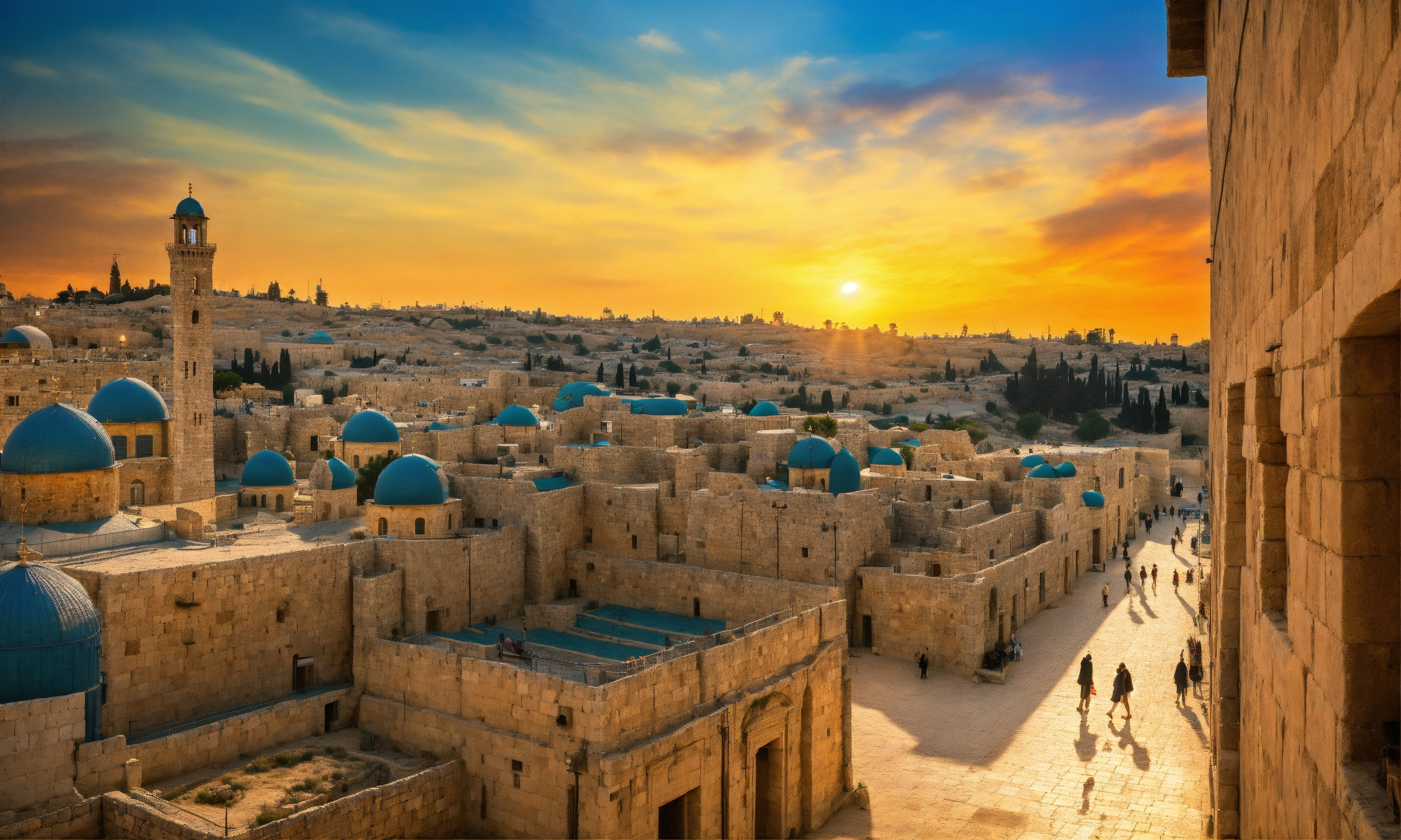 Lexica - Jerusalem, 70 a.d., city streets, Vivid colors, picture ...