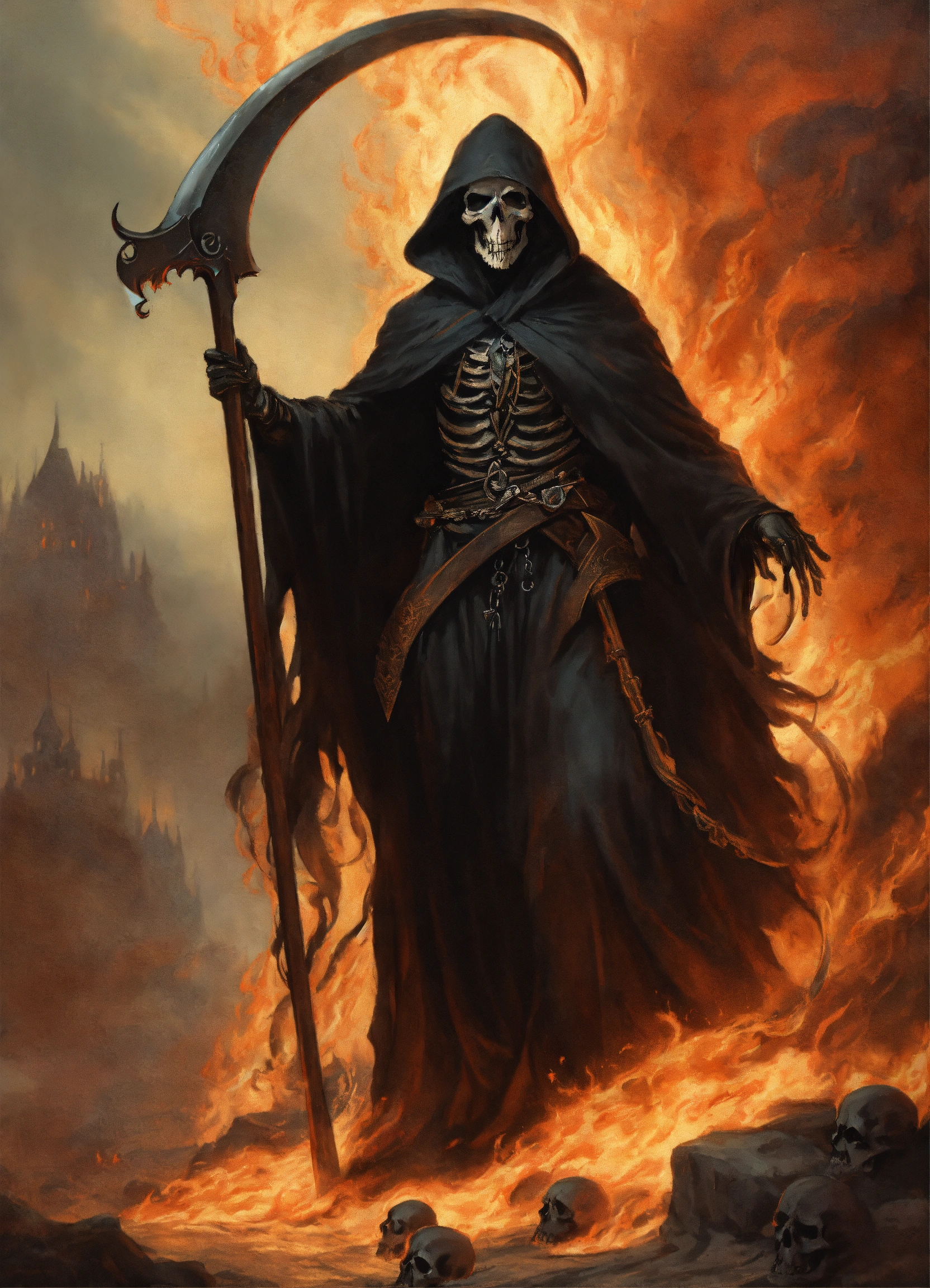 Lexica - The grim reaper with flowing scythe raised for the kill ...