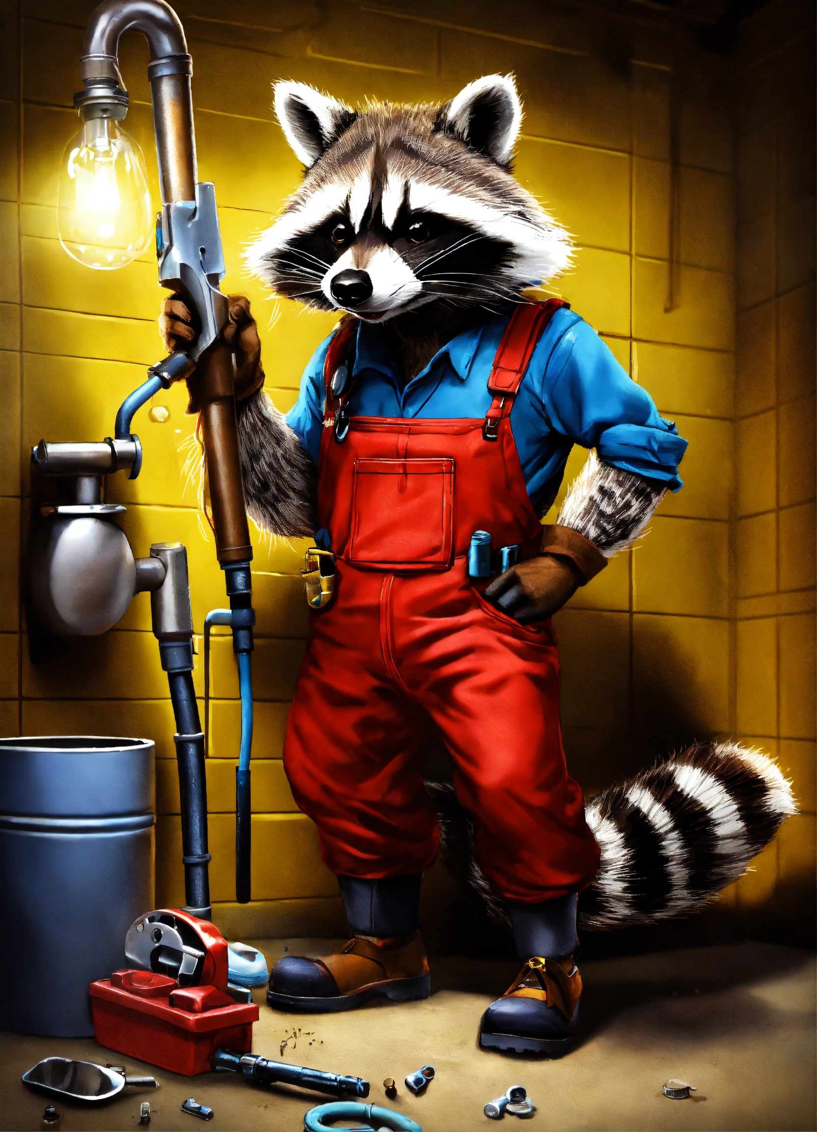 Lexica - A racoon plumber