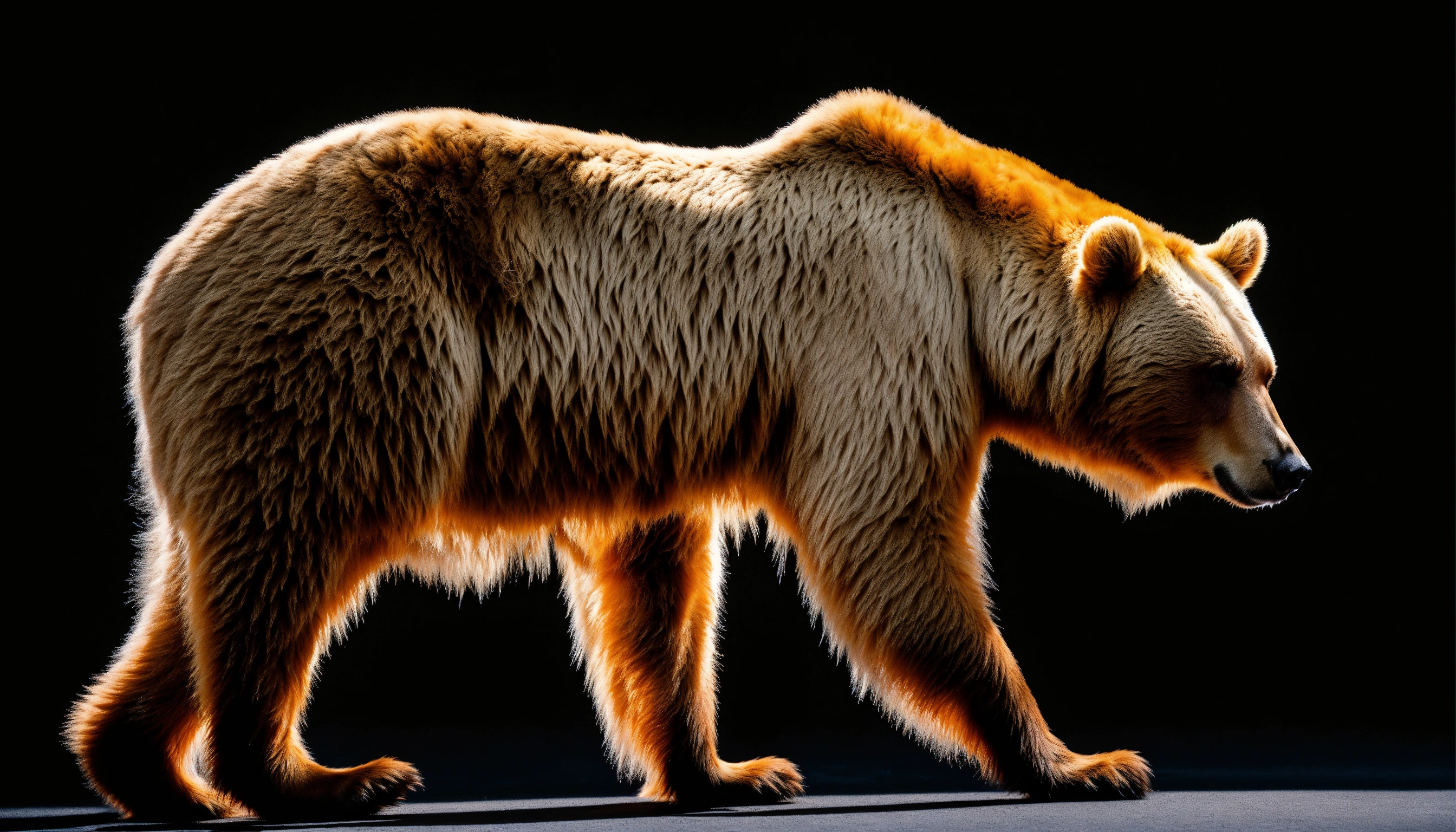 Lexica - A light colored bear against a all black backdrop. 65 ...