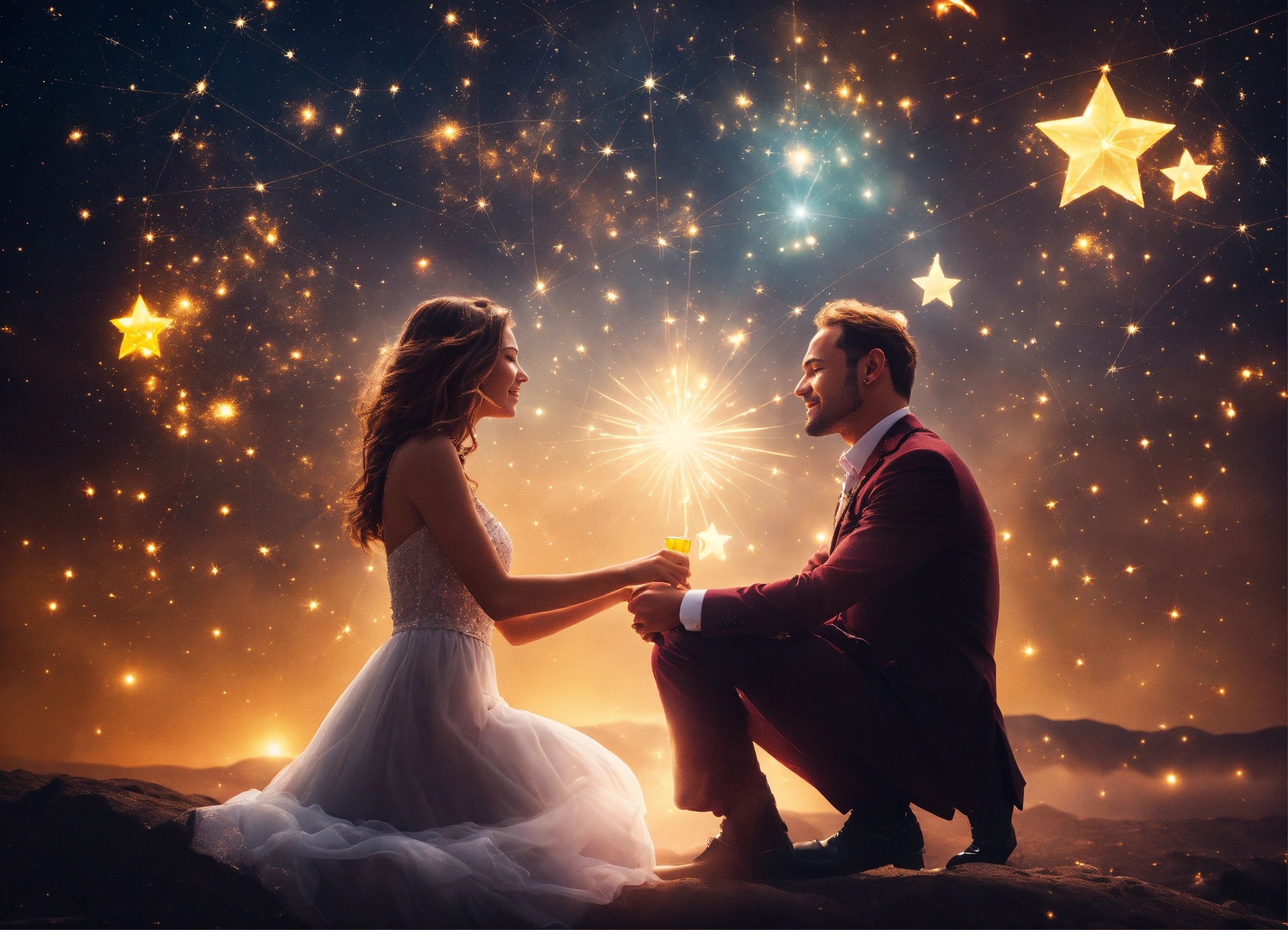 Lexica - Create an image of a man and a woman visualizing the concept ...