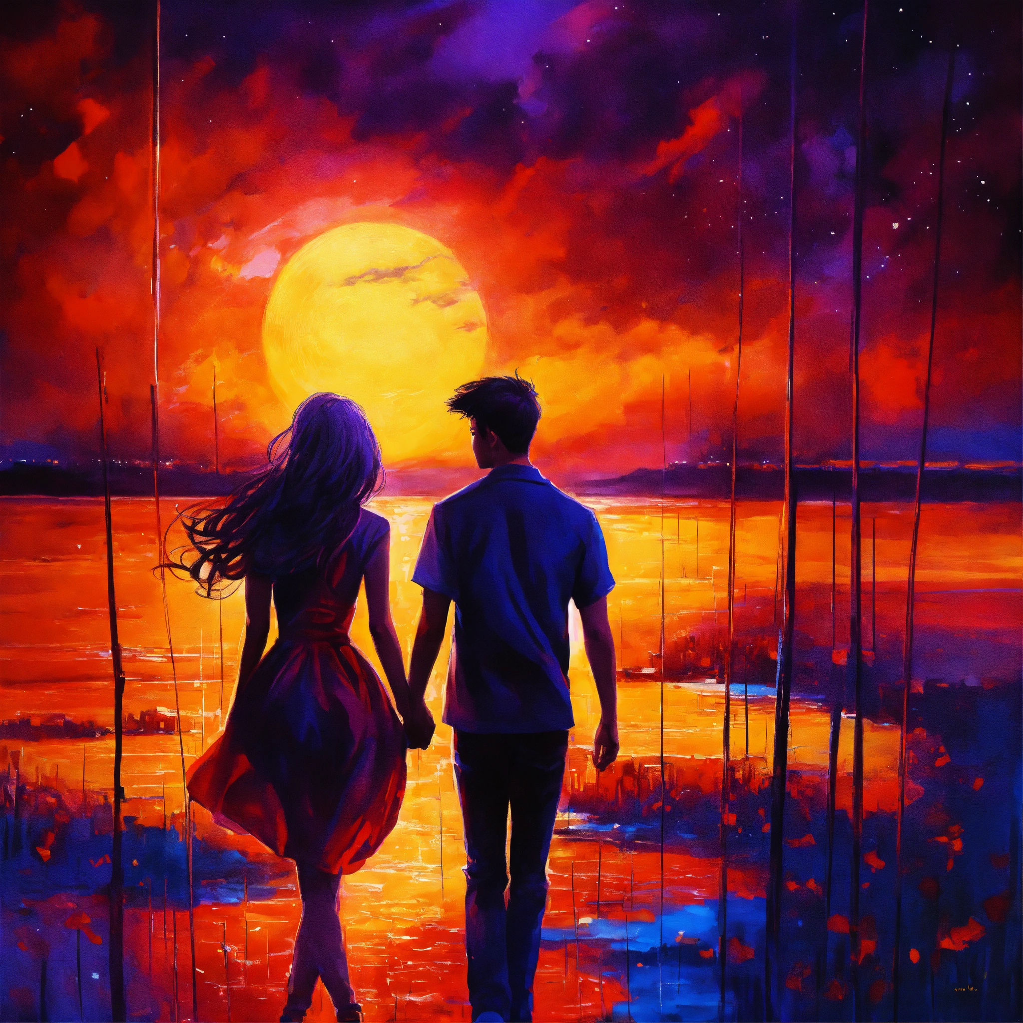 Lexica - Girl and boy lovers twilight music joy passion love ...