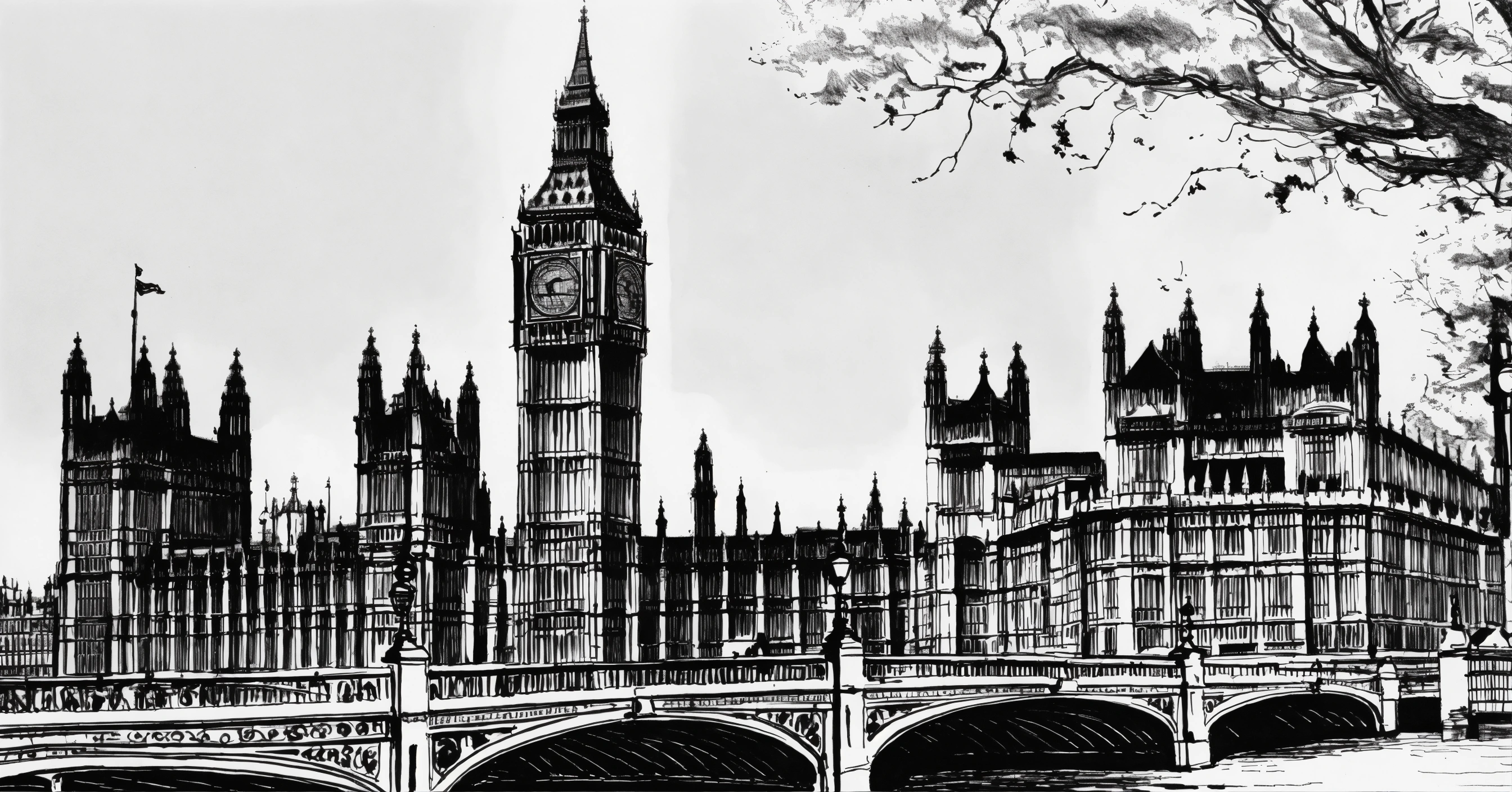 Lexica - Pen and ink drawing Big Ben London