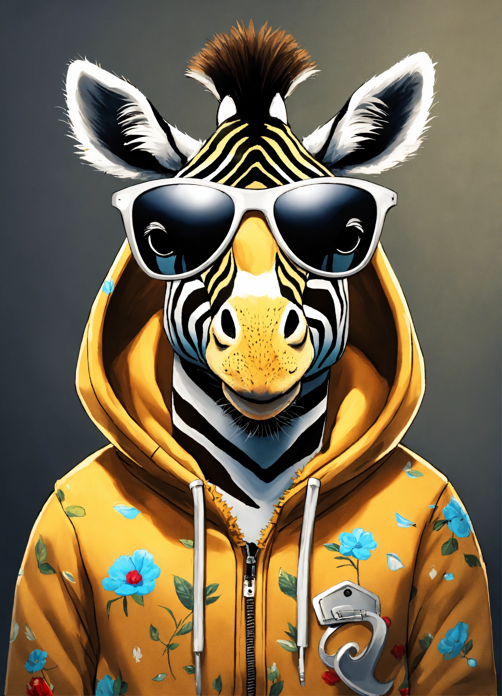 Lexica - Full-bodied portrait, Cute and adorable cartoon zebra wearing ...