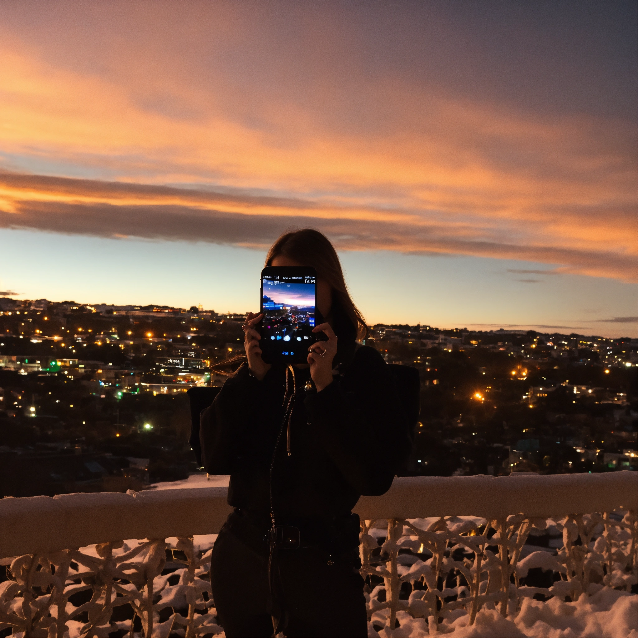Lexica - The girl decided to shoot videos on her phone on the black ...